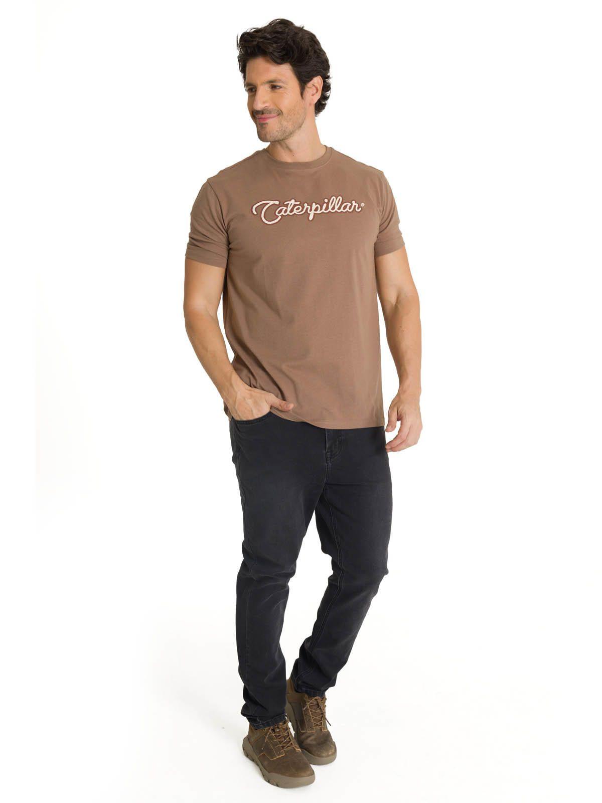 Polera Manga Corta Hombre Roam Free Café-5
