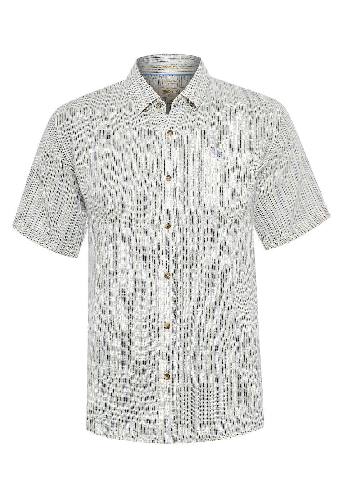 Camisa Lino Orgánico Hombre Brisa Azul-0