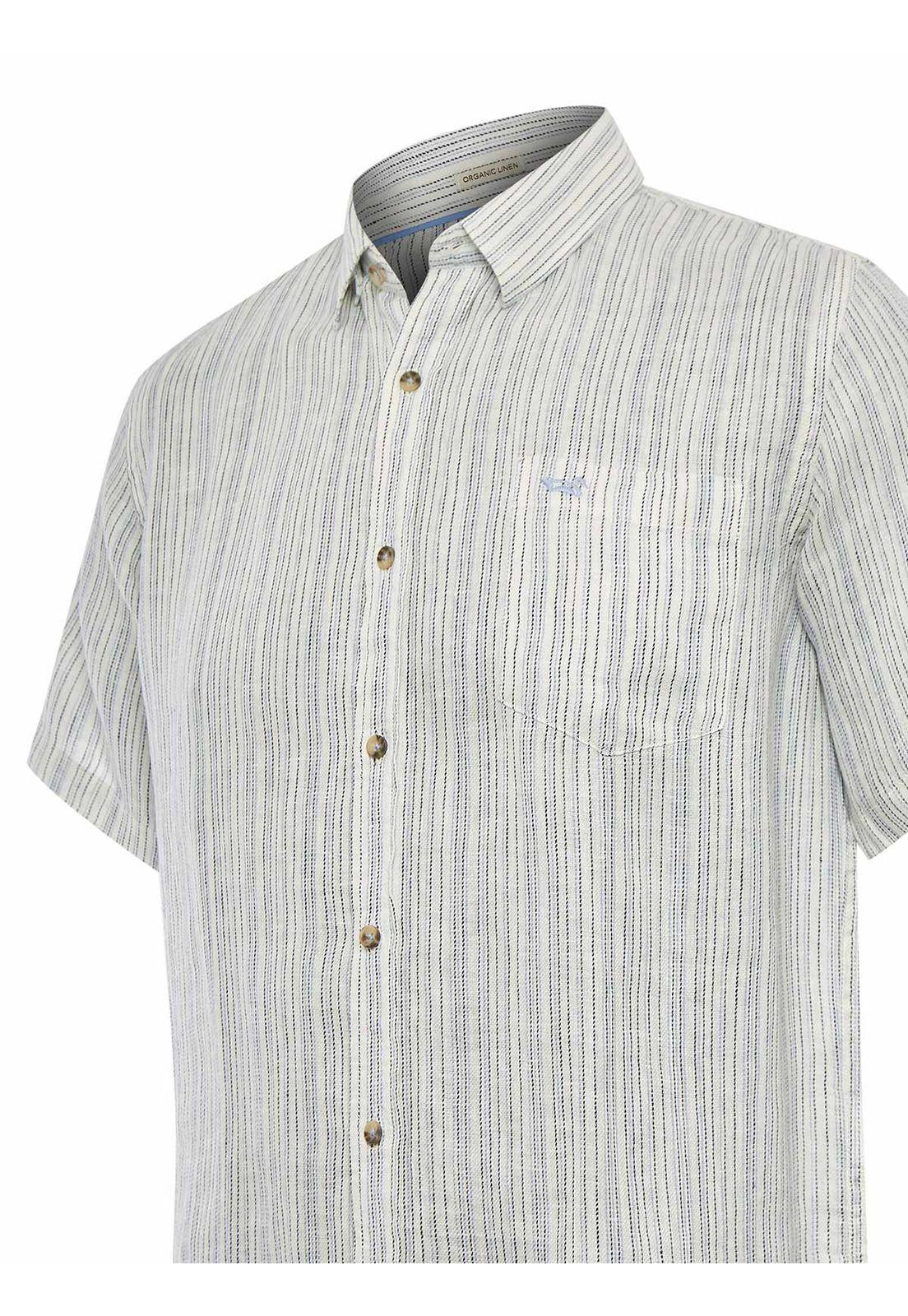 Camisa Lino Orgánico Hombre Brisa Azul-3