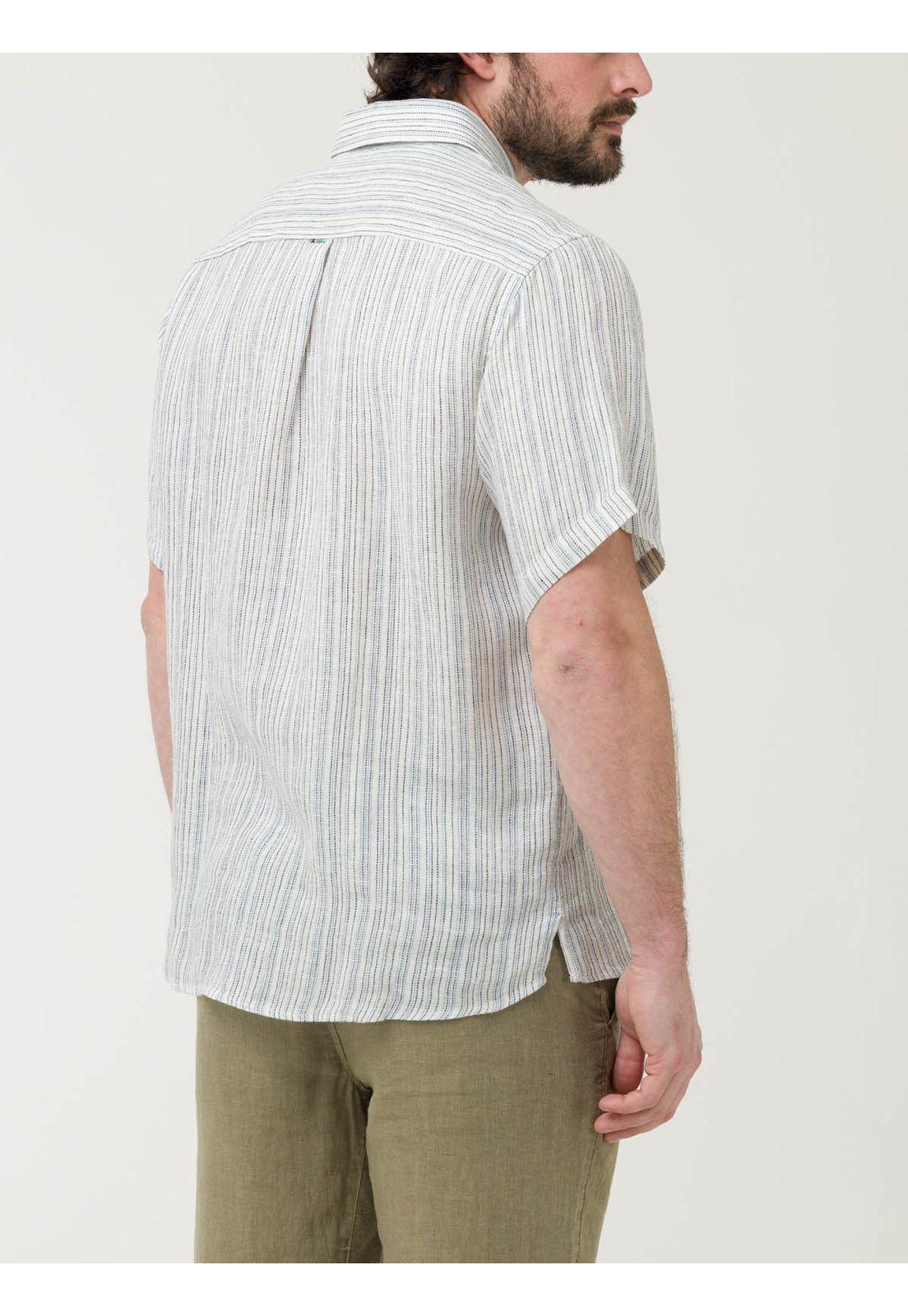 Camisa Lino Orgánico Hombre Brisa Azul-5