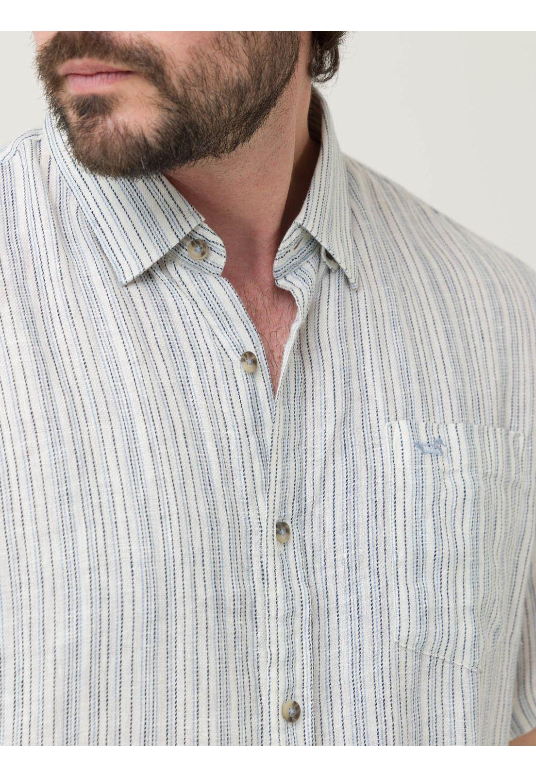 Camisa Lino Orgánico Hombre Brisa Azul-6
