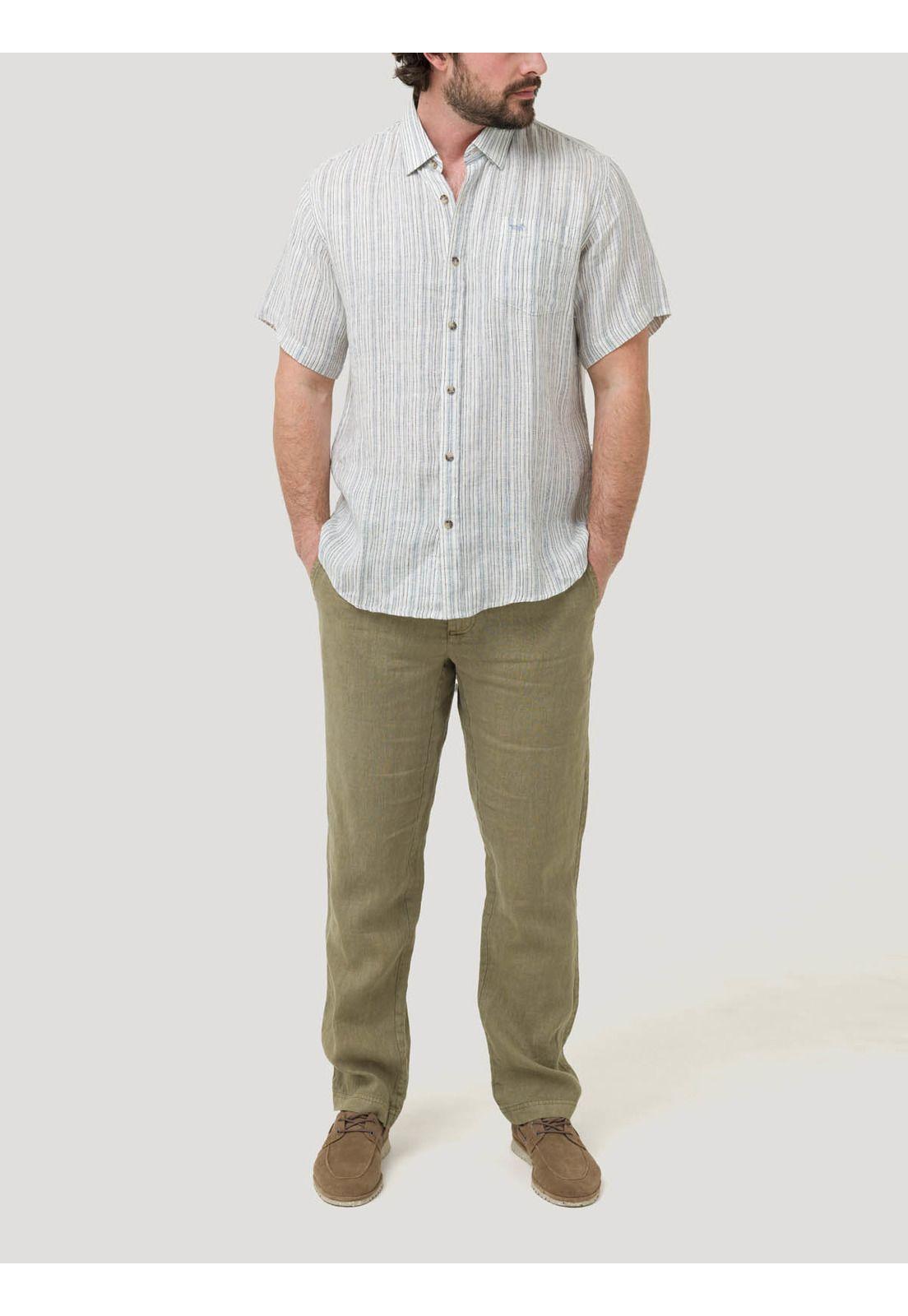Camisa Lino Orgánico Hombre Brisa Azul-8