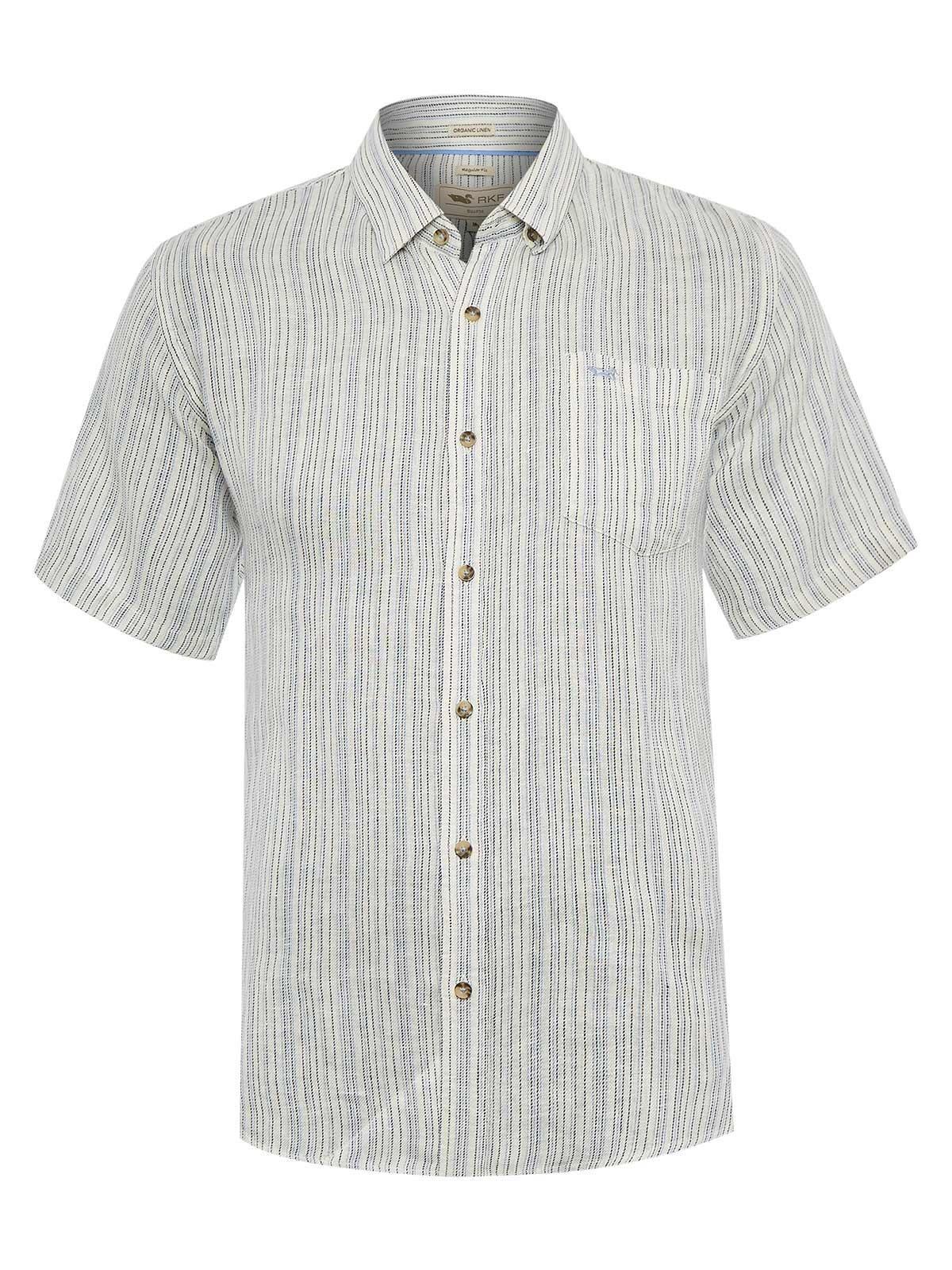 Camisa Lino Orgánico Hombre Brisa Azul-0