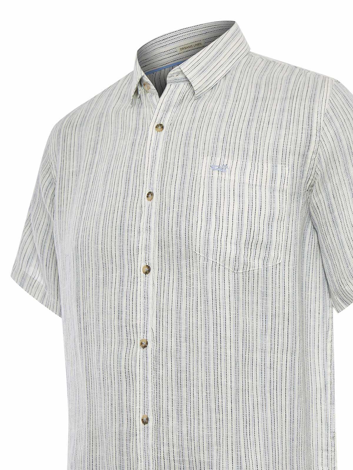 Camisa Lino Orgánico Hombre Brisa Azul-3
