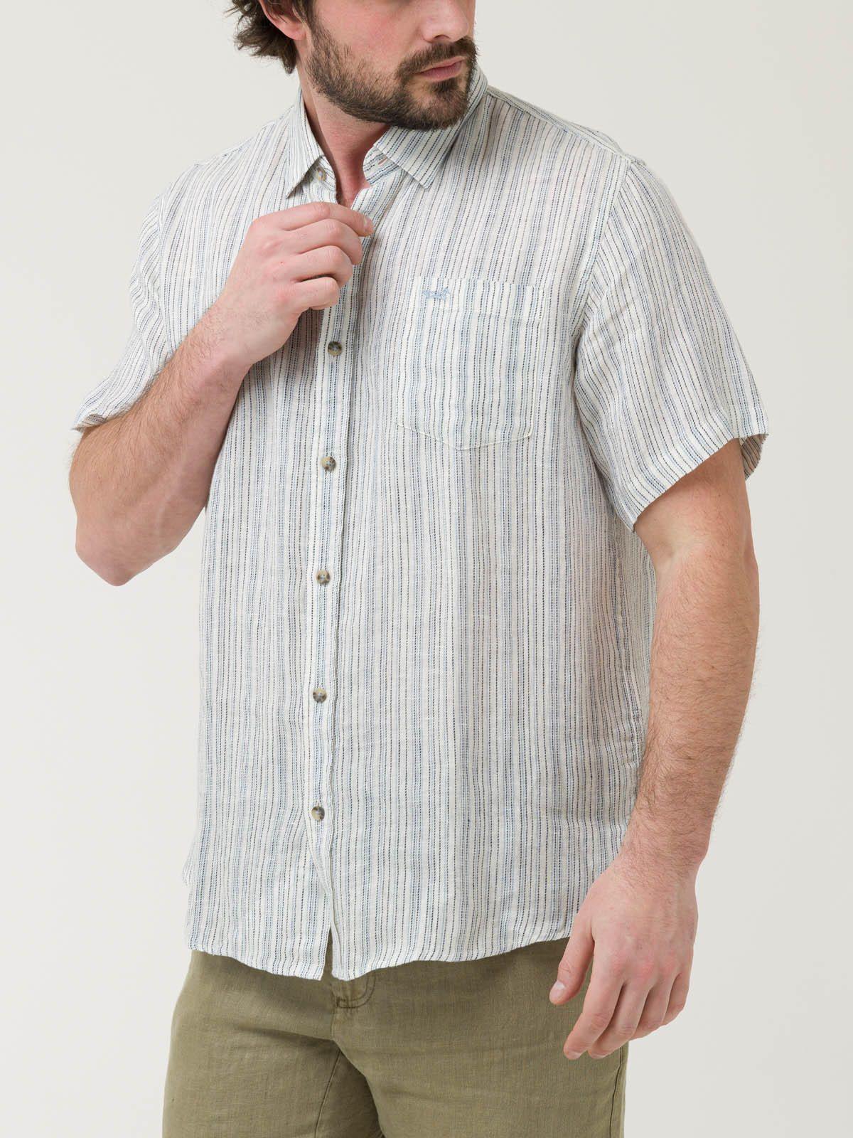 Camisa Lino Orgánico Hombre Brisa Azul-4