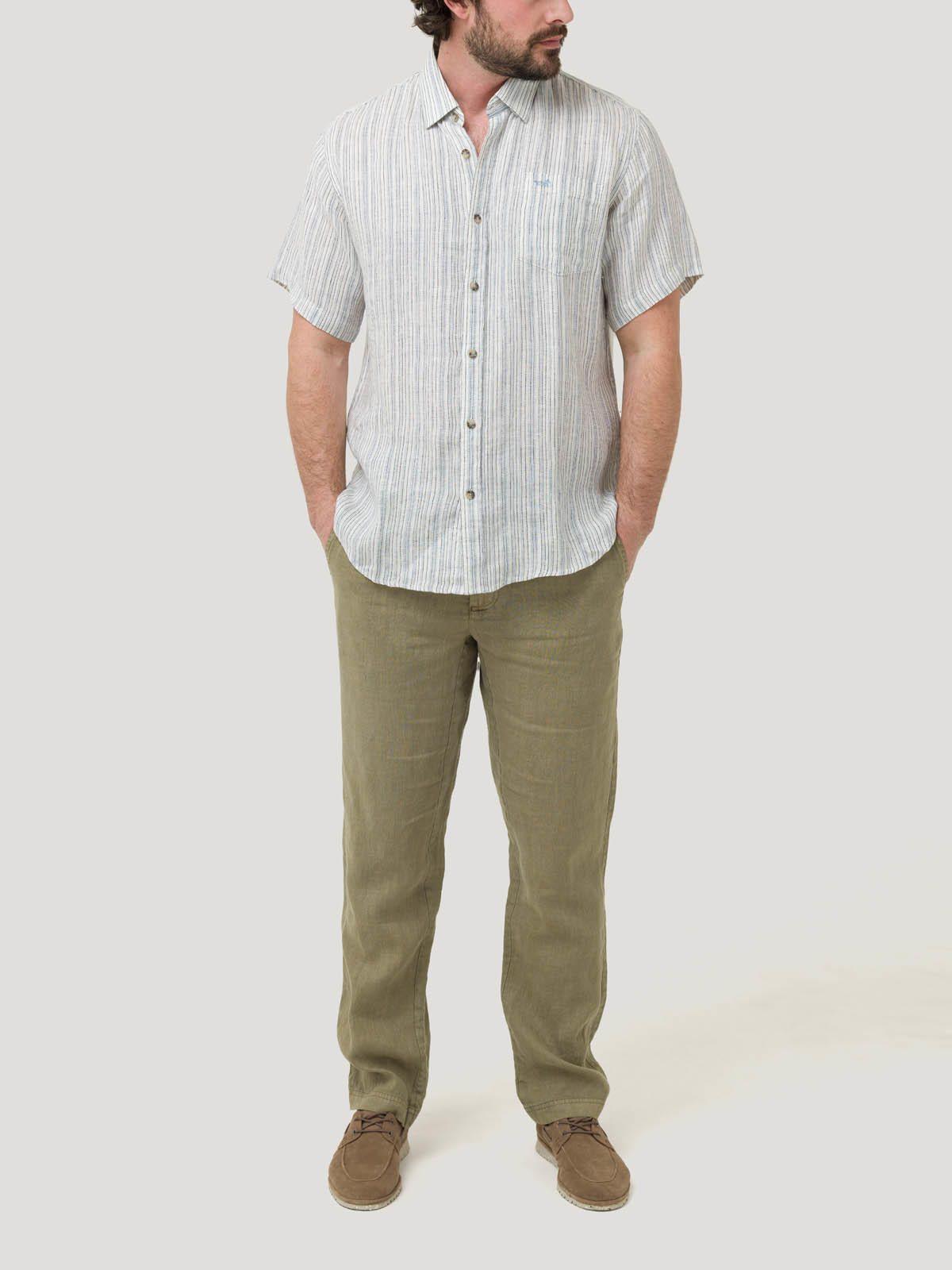 Camisa Lino Orgánico Hombre Brisa Azul-8