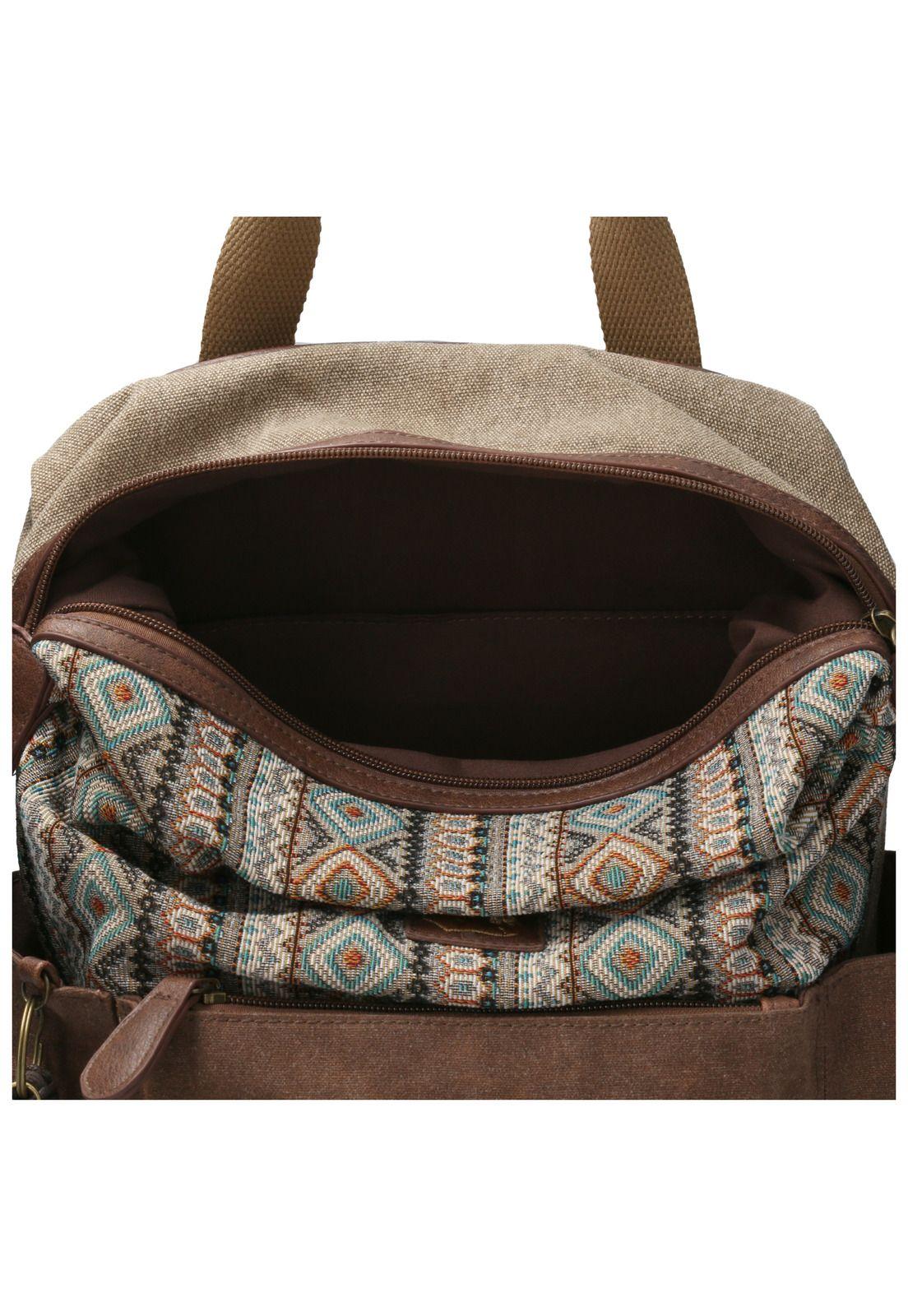 Mochila Textil Mujer Pravo Back Café-3