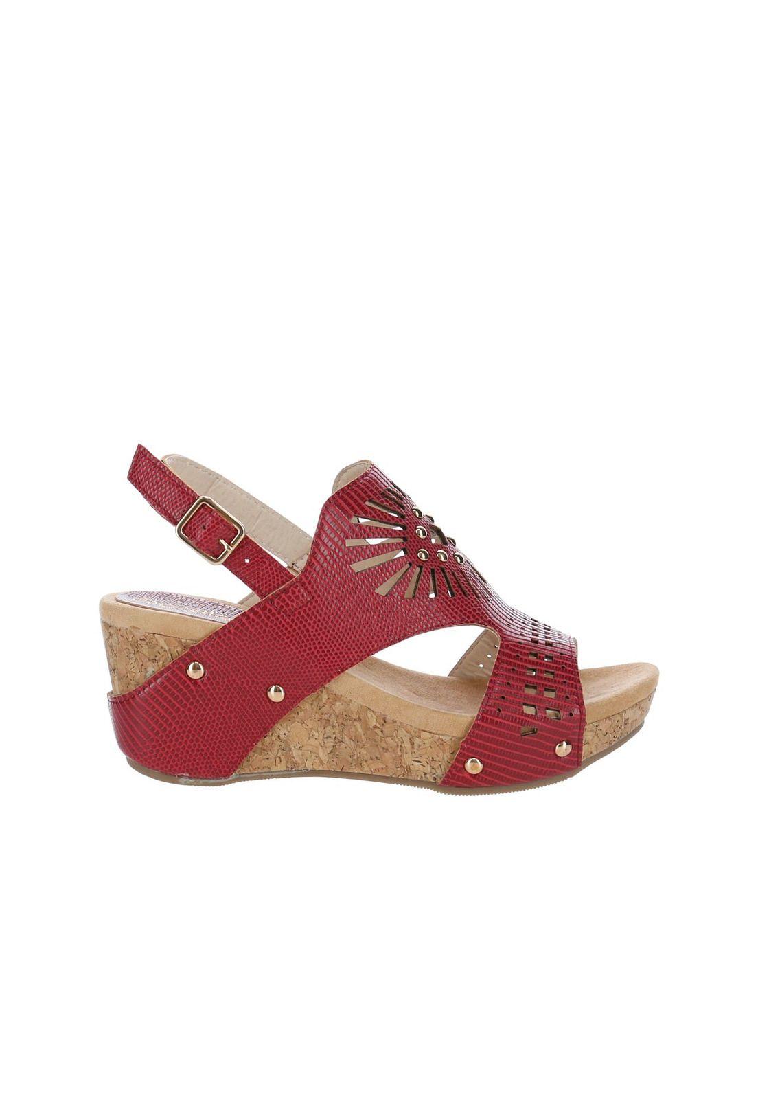 Sandalia Mujer Grape Rojo-0