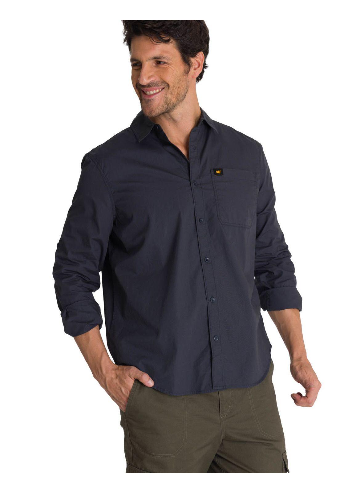 Camisa Manga Larga Hombre Convertible Azul-1