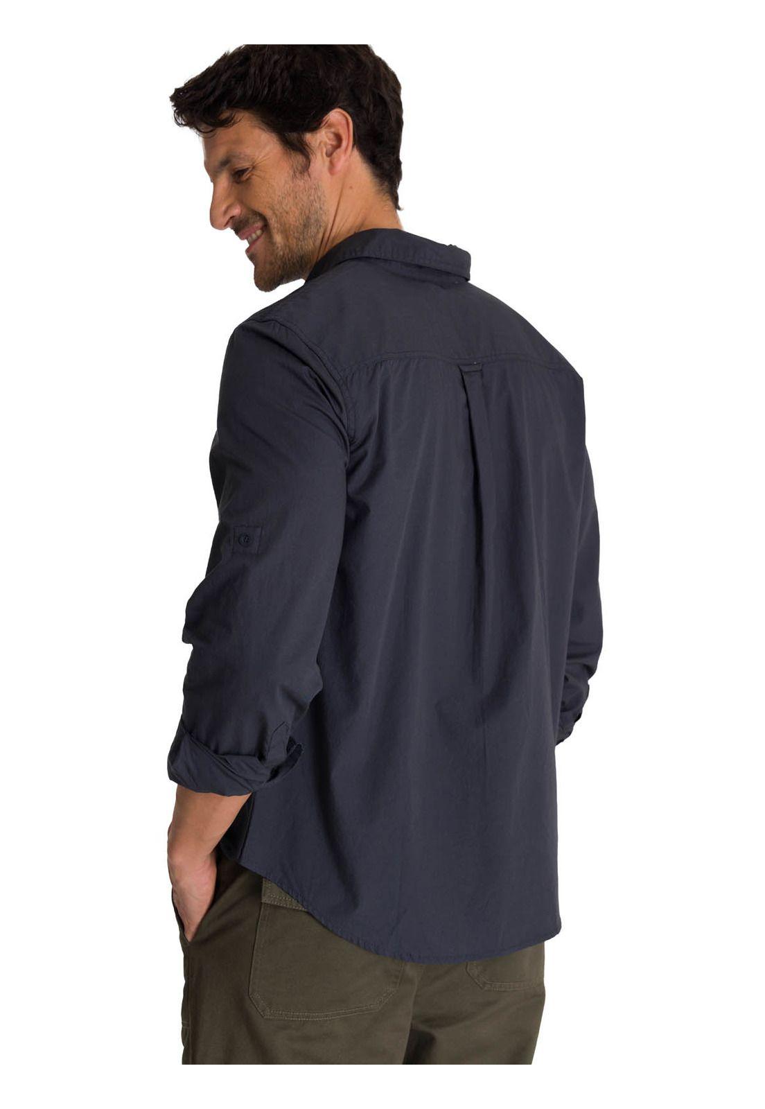 Camisa Manga Larga Hombre Convertible Azul-3