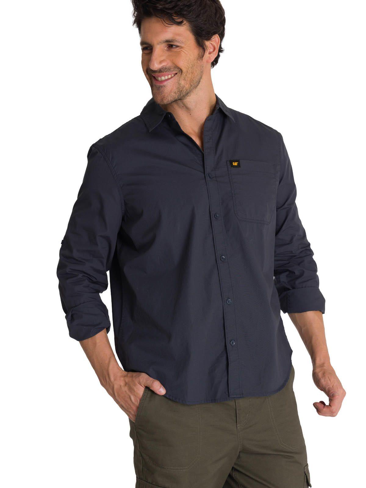 Camisa Manga Larga Hombre Convertible Azul-1