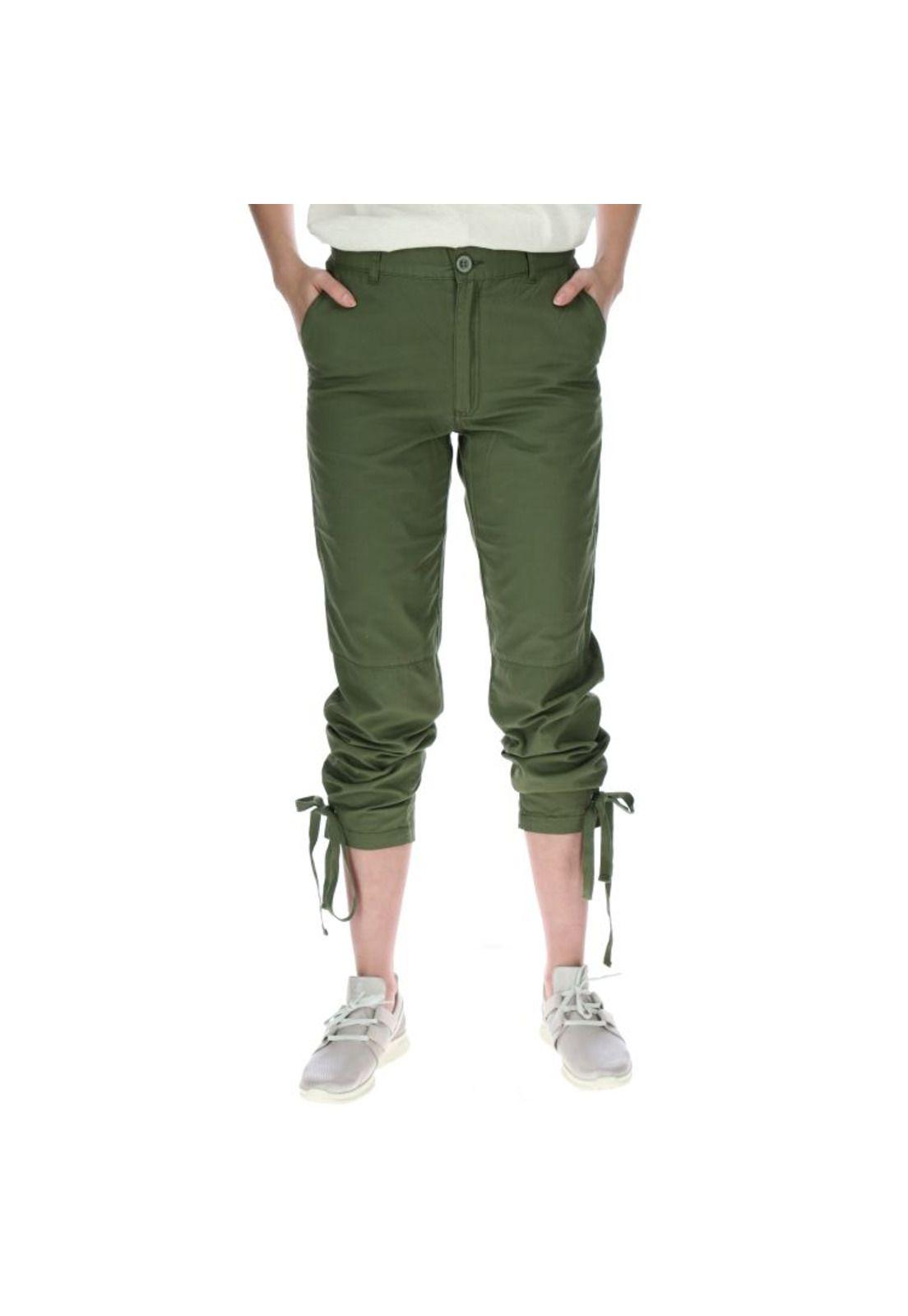 Pantalon Mujer Cargo Crop Pant Verde-0