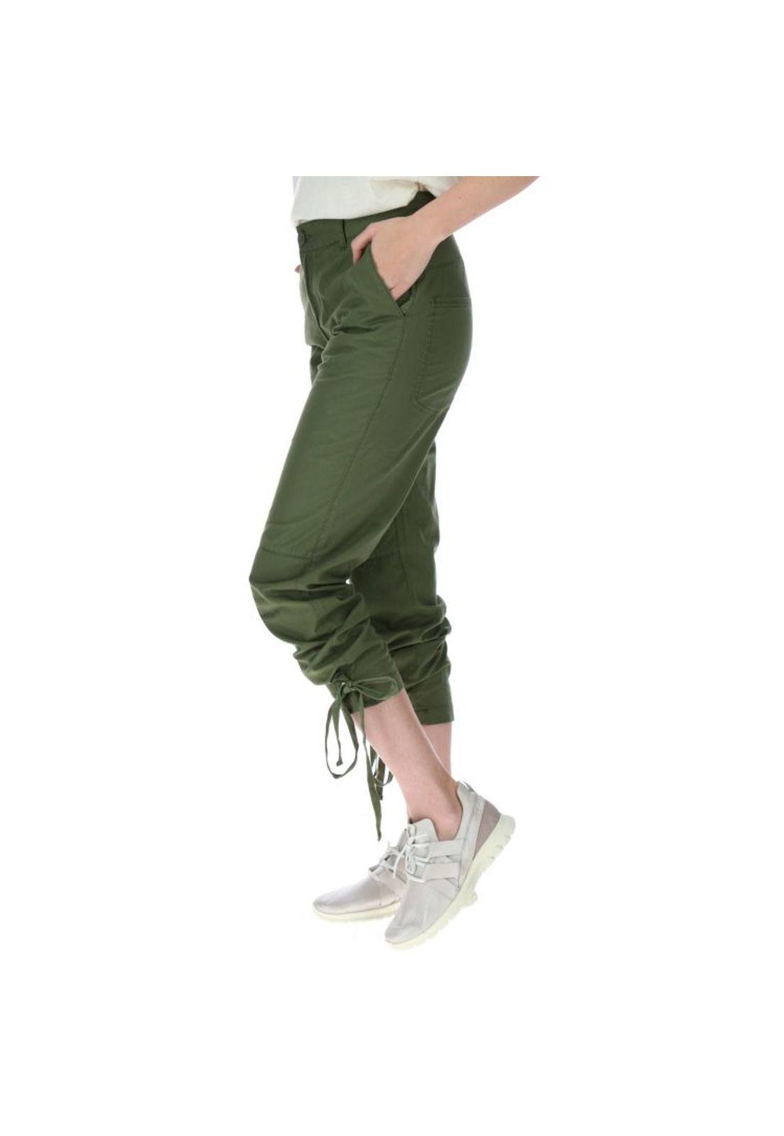 Pantalon Mujer Cargo Crop Pant Verde-1
