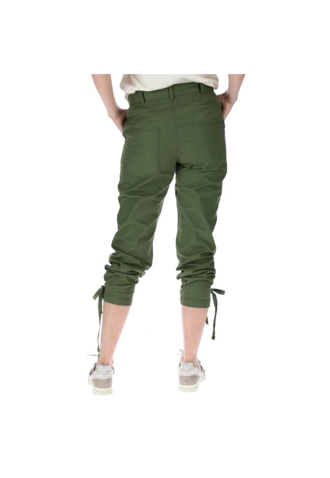 Pantalon Mujer Cargo Crop Pant Verde-2