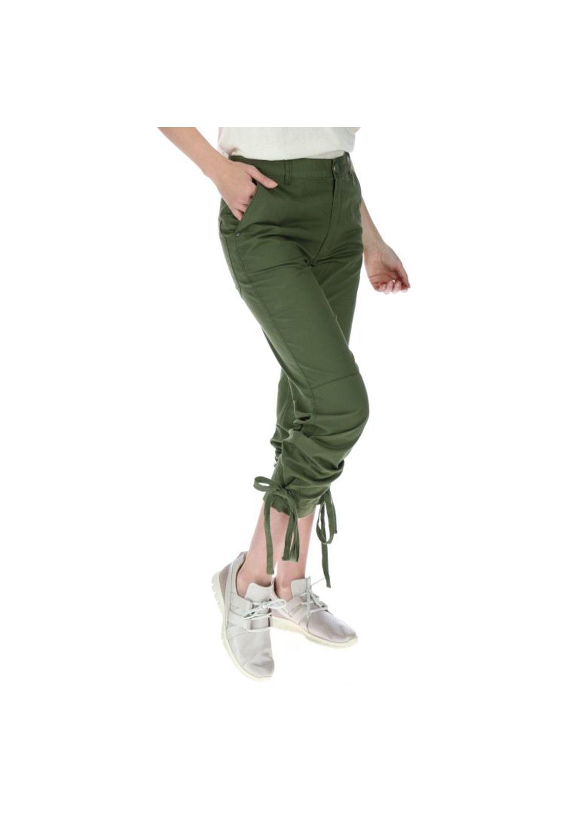 Pantalon Mujer Cargo Crop Pant Verde-3
