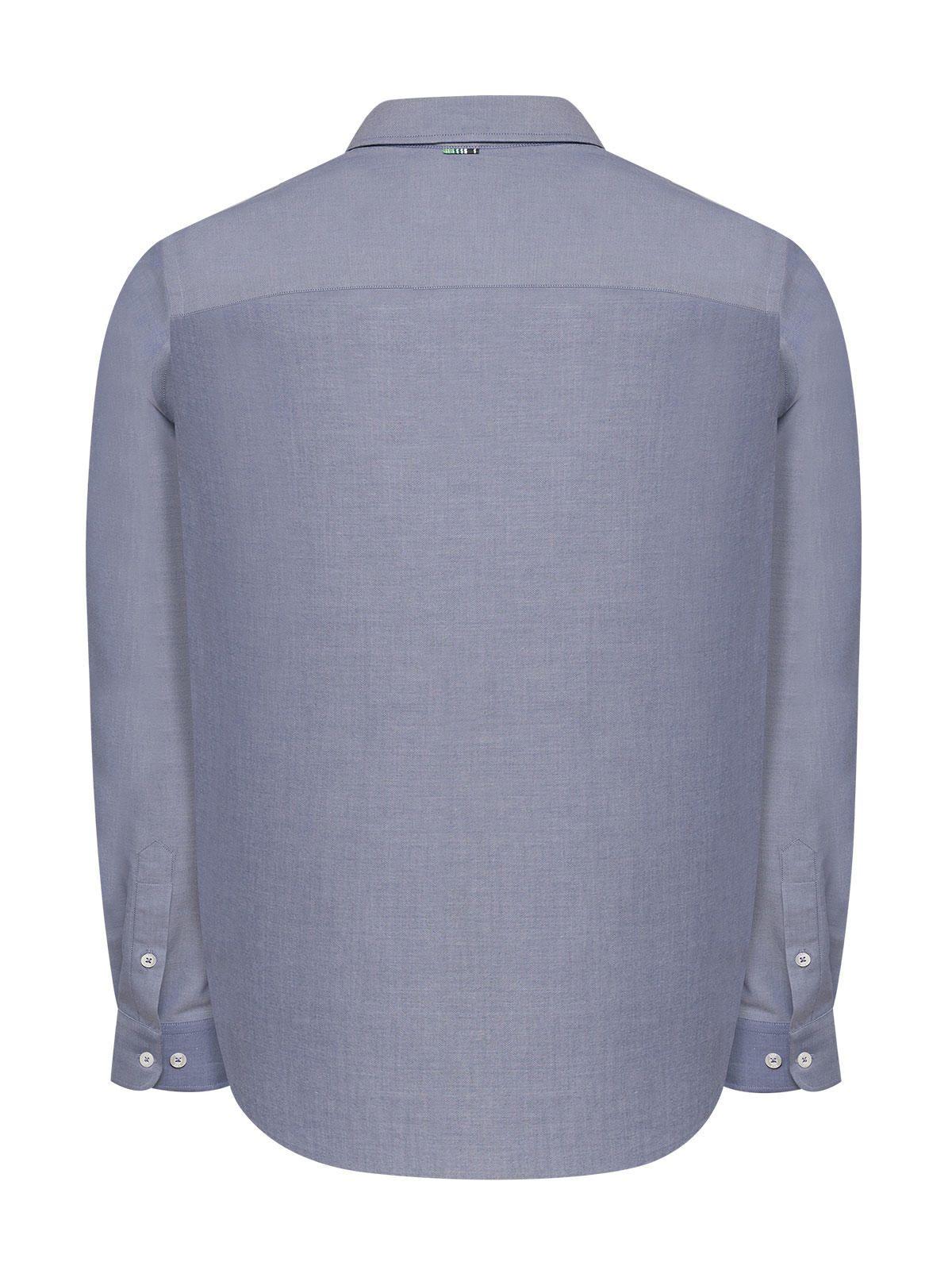 Camisa Algodón Hombre Woolsolid Azul-1