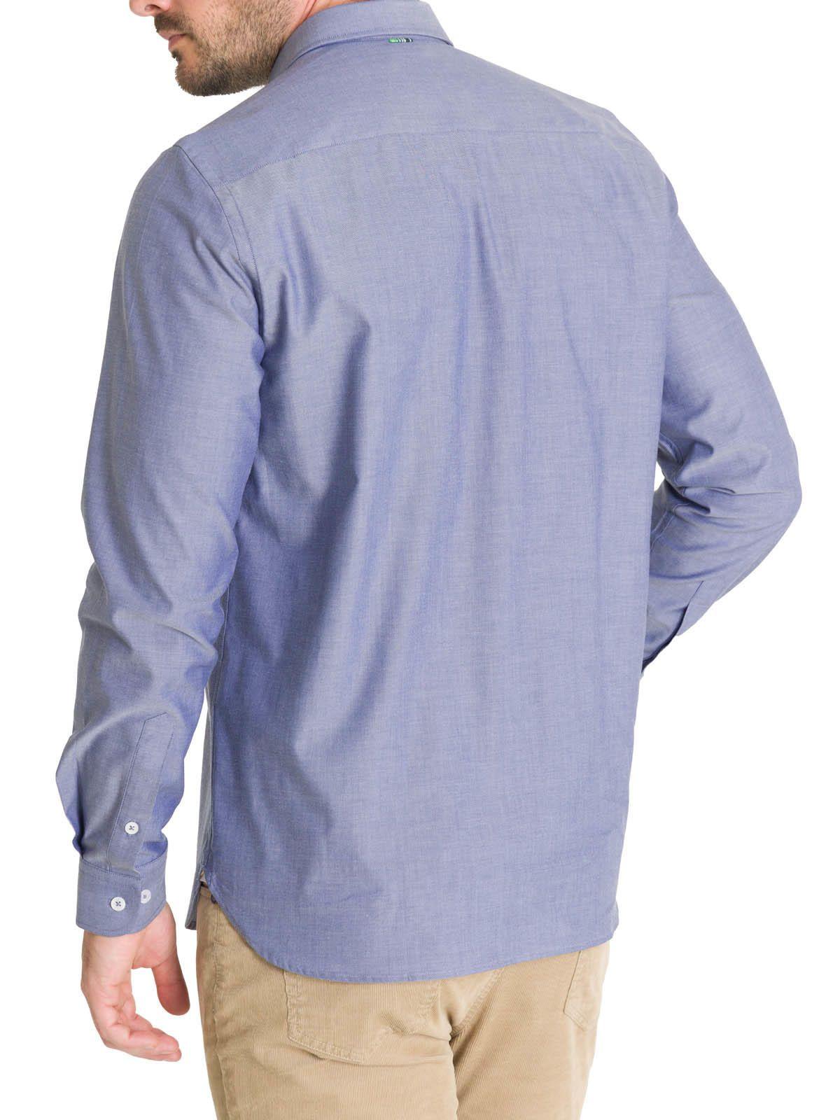 Camisa Algodón Hombre Woolsolid Azul-5