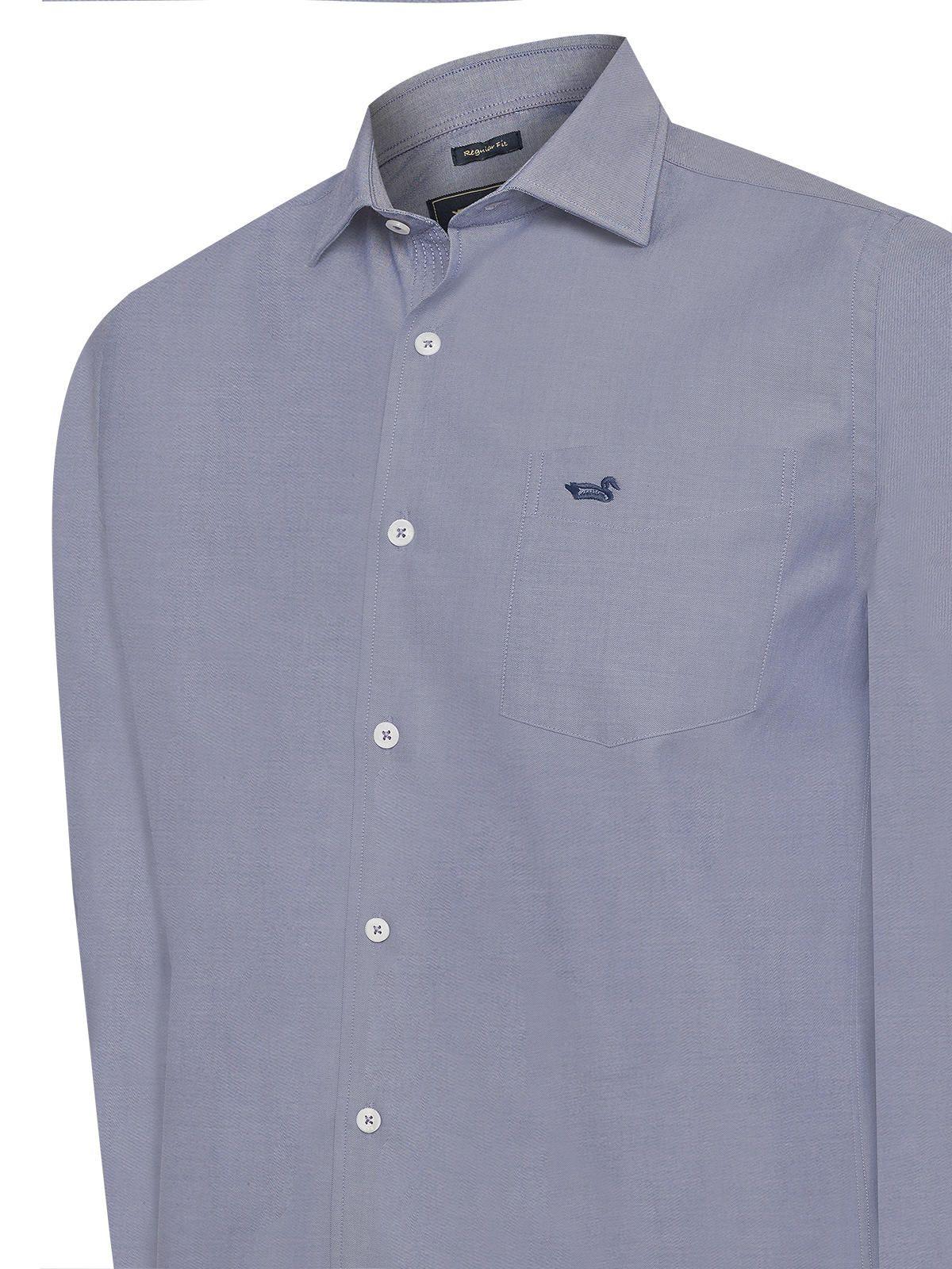 Camisa Algodón Hombre Woolsolid Azul-3