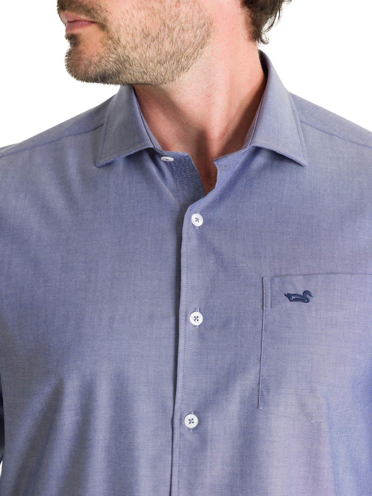 Camisa Algodón Hombre Woolsolid Azul-6