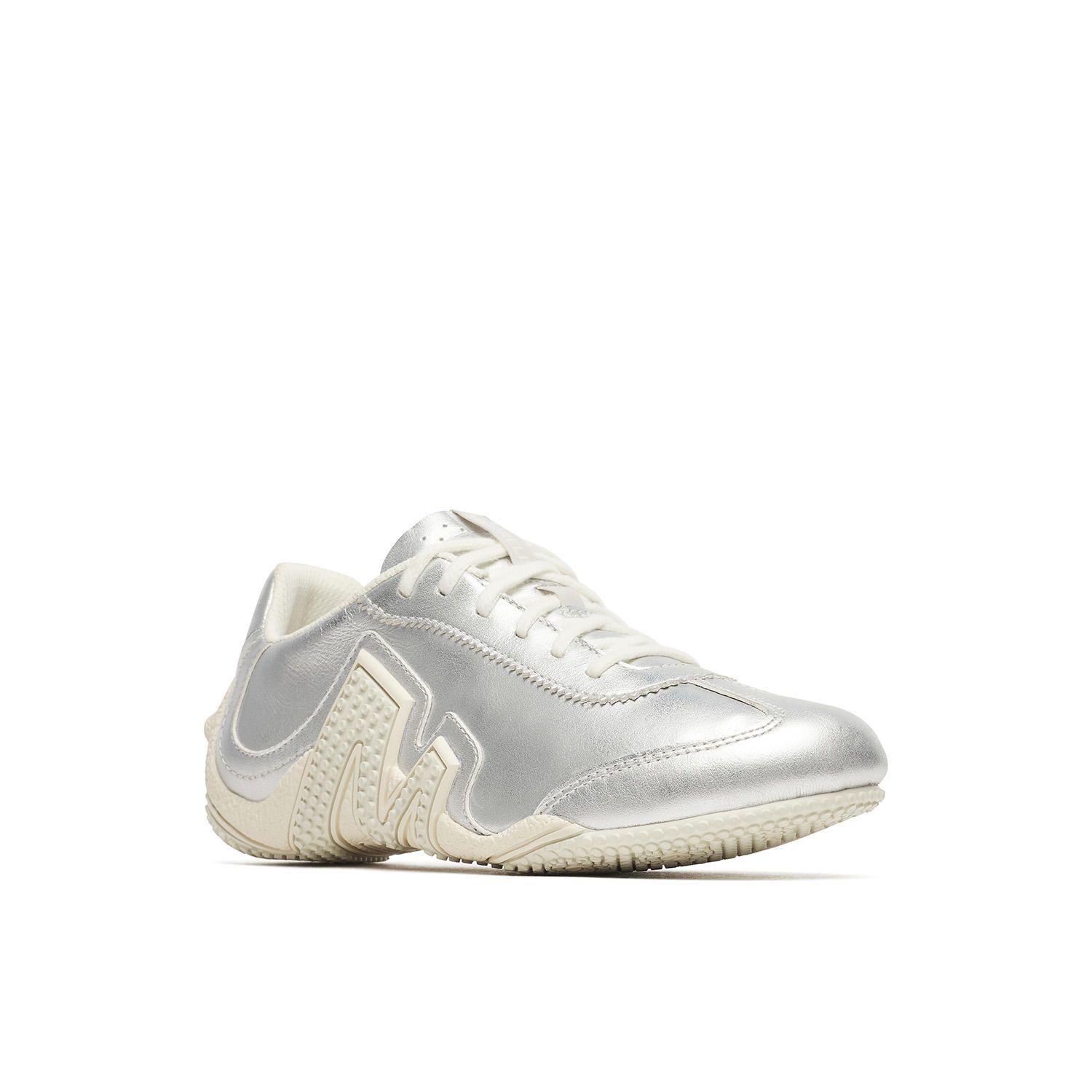 Zapatilla Cuero Mujer Relay Fly Vent Metallic Se Plateado-4