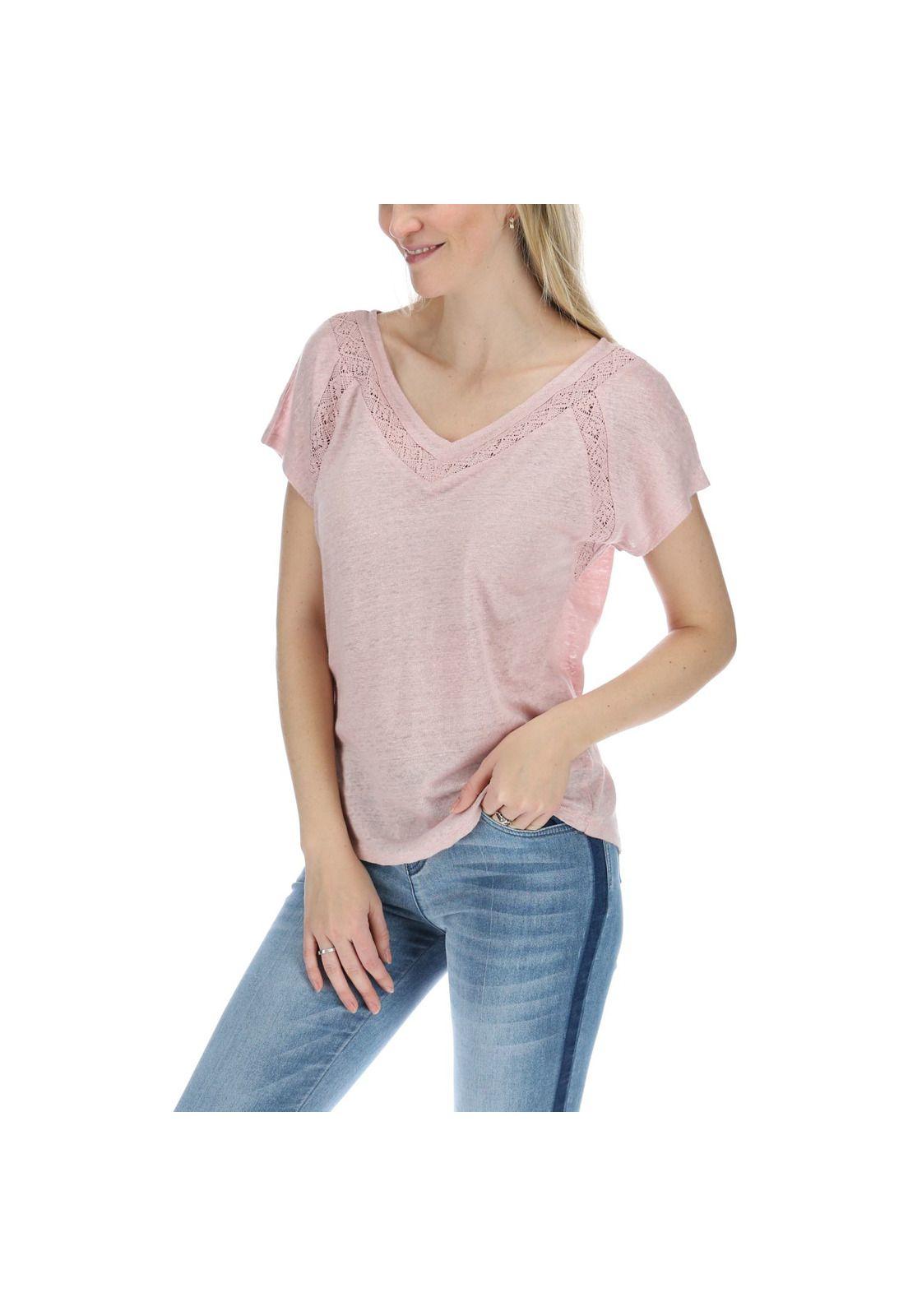 Polera Manga Corta Mujer Violet Rosa-1