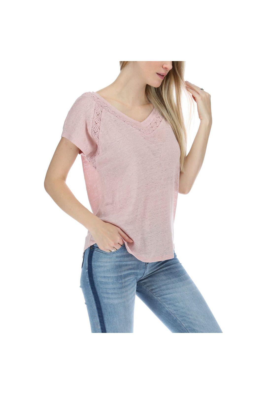 Polera Manga Corta Mujer Violet Rosa-3