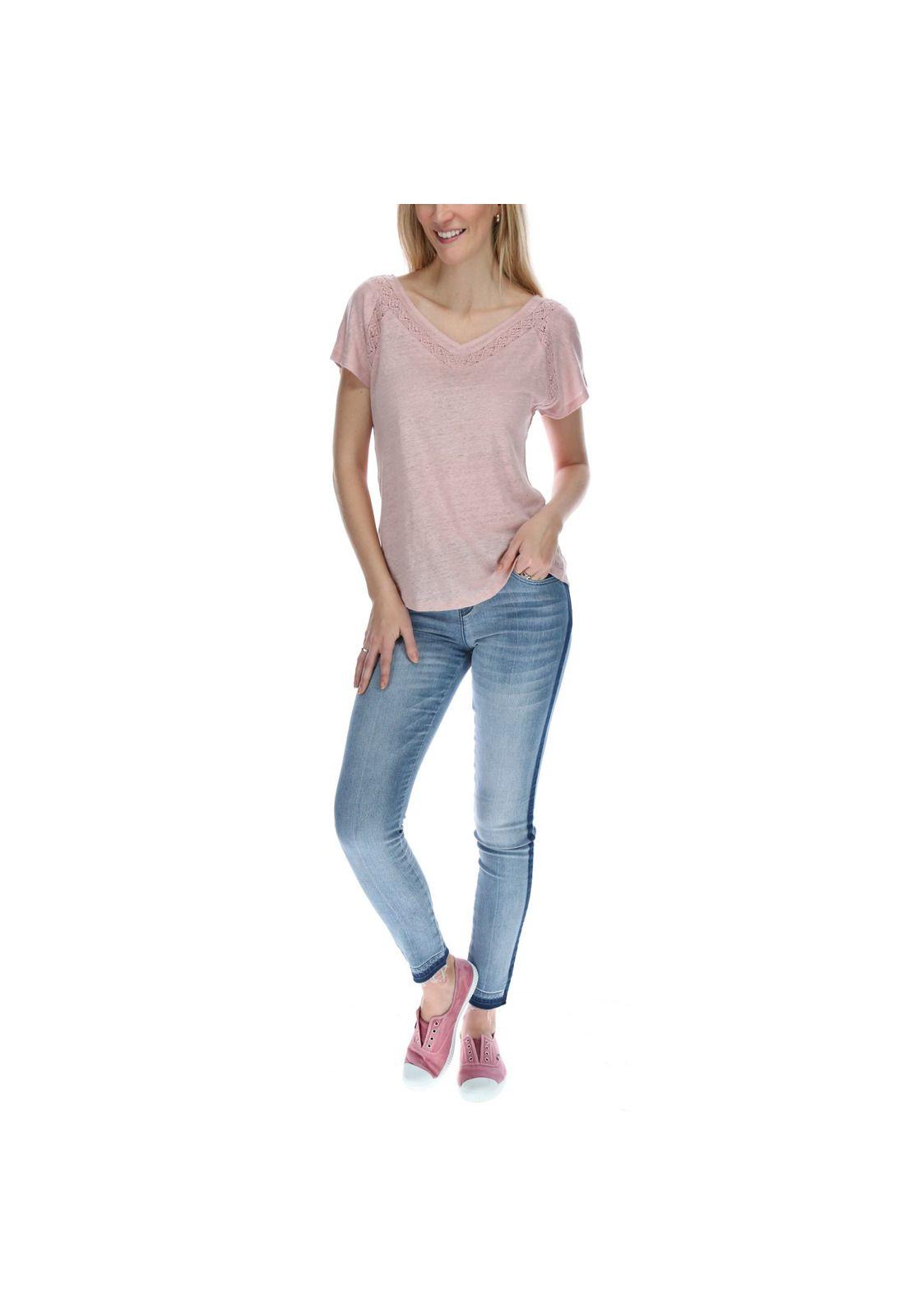 Polera Manga Corta Mujer Violet Rosa-4