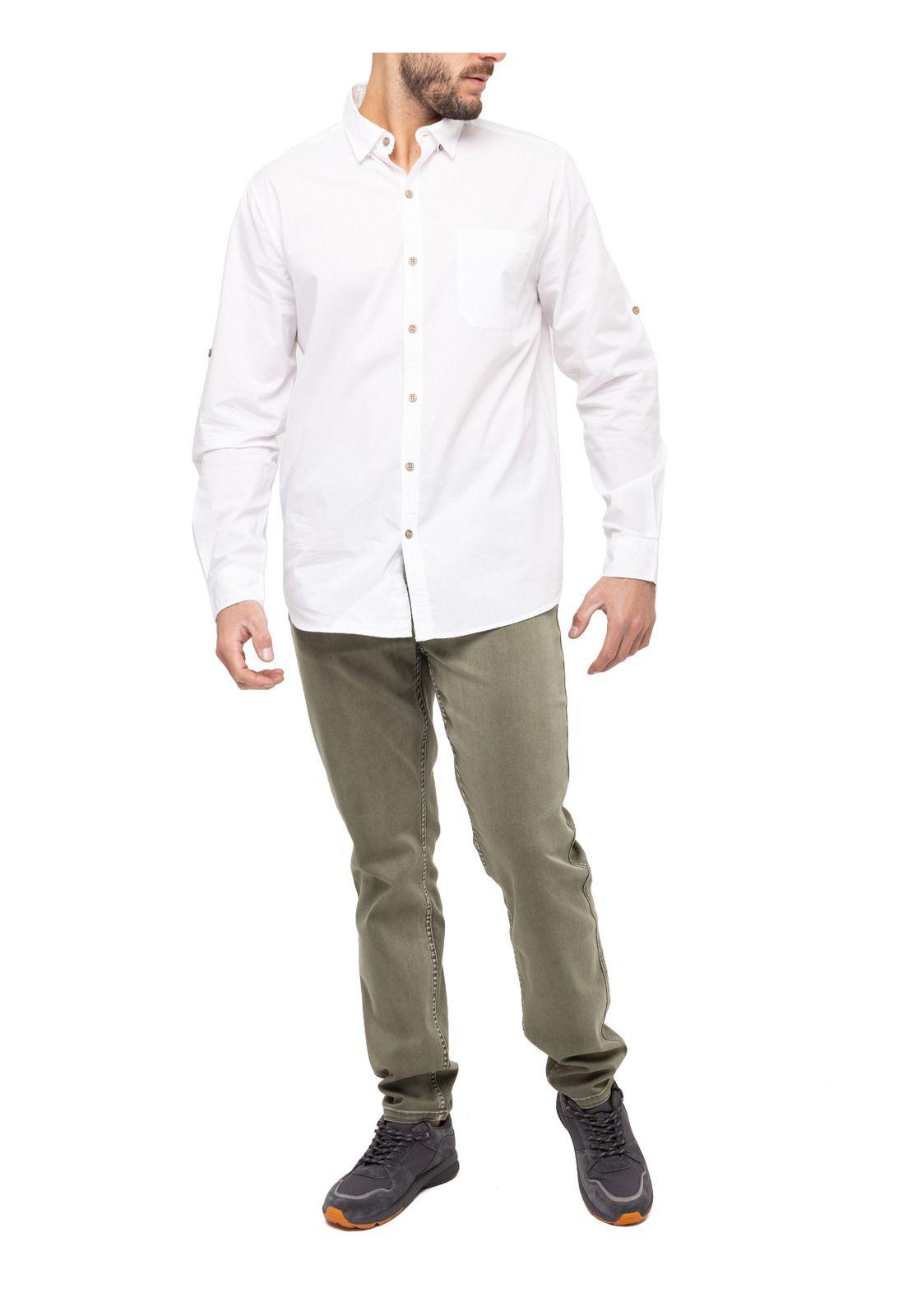 Camisa Algodón Orgánico Galiton Blanco Hombre-9