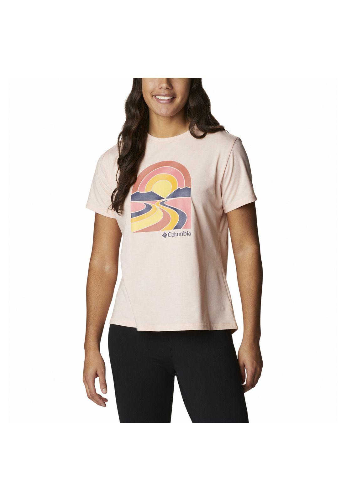 Polera M/C Mujer Sun Trek Graphic Tee Rosado-0