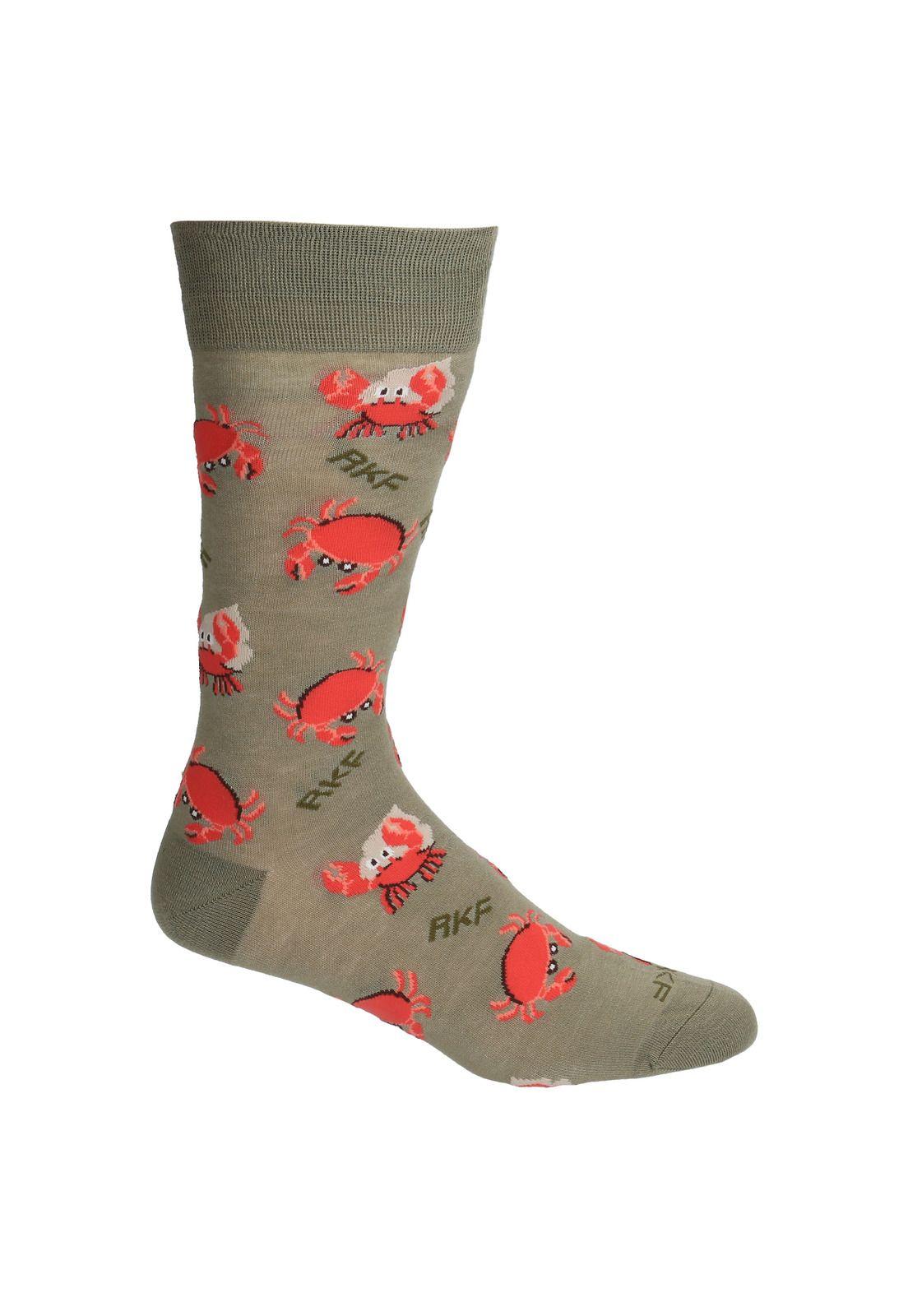 Calcetín Bambú Hombre Crab Verde-0