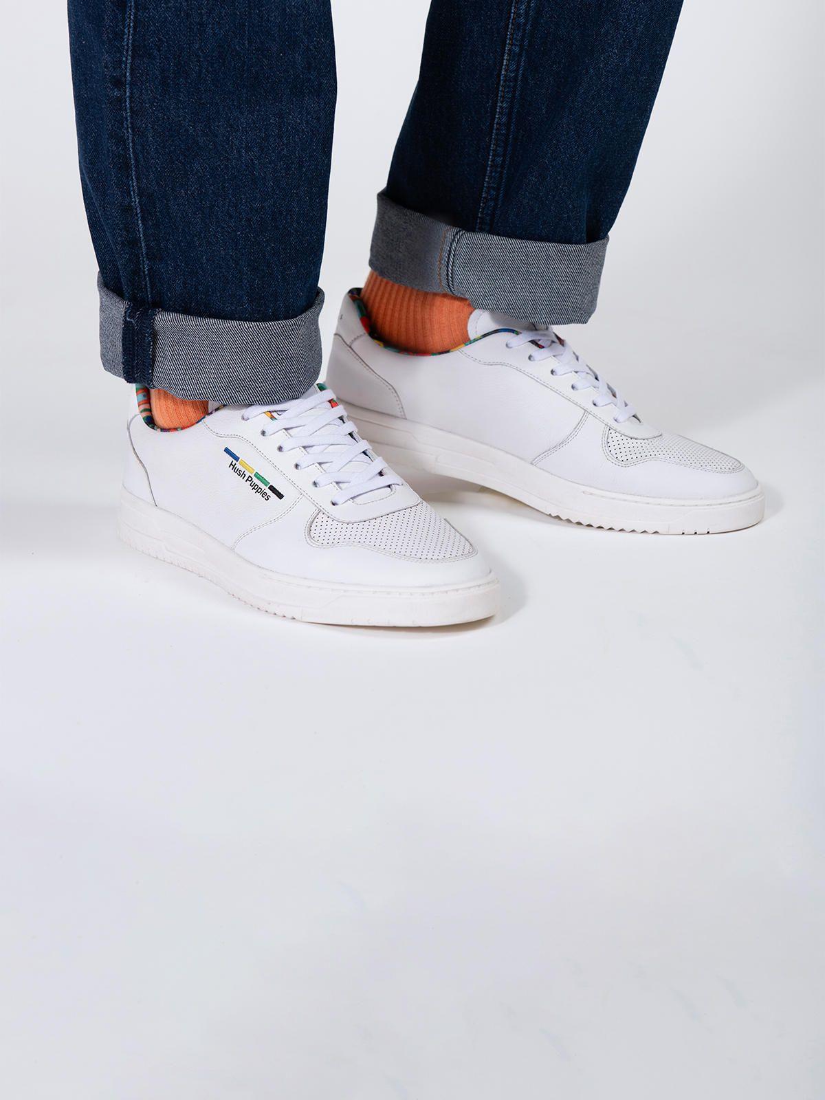 Zapatilla Cuero Friends Hombre Hdsn Blanca-3