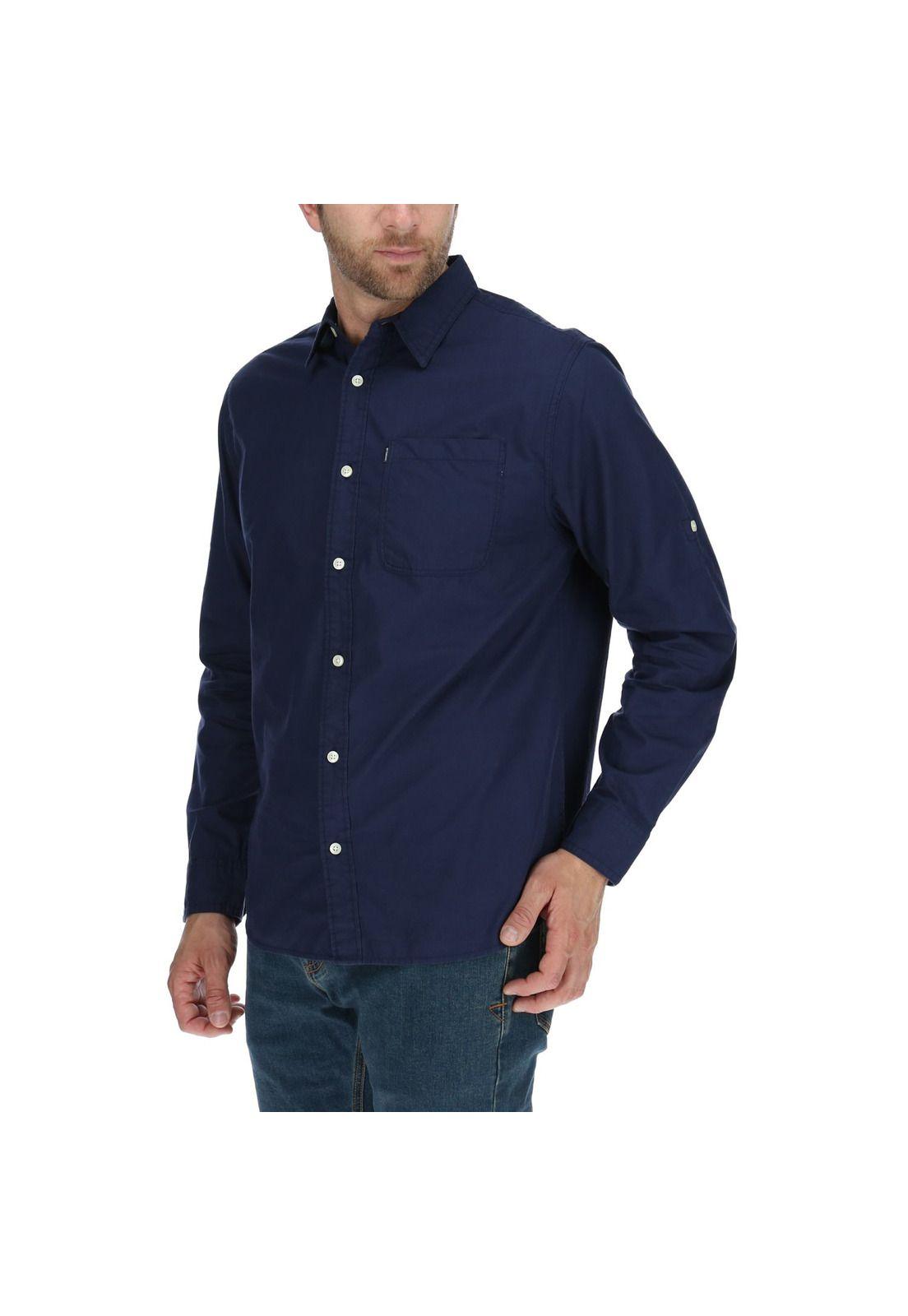 Camisa Ml Hombre Bradshaw Roll Sleeve L/S Shirt Azul-1