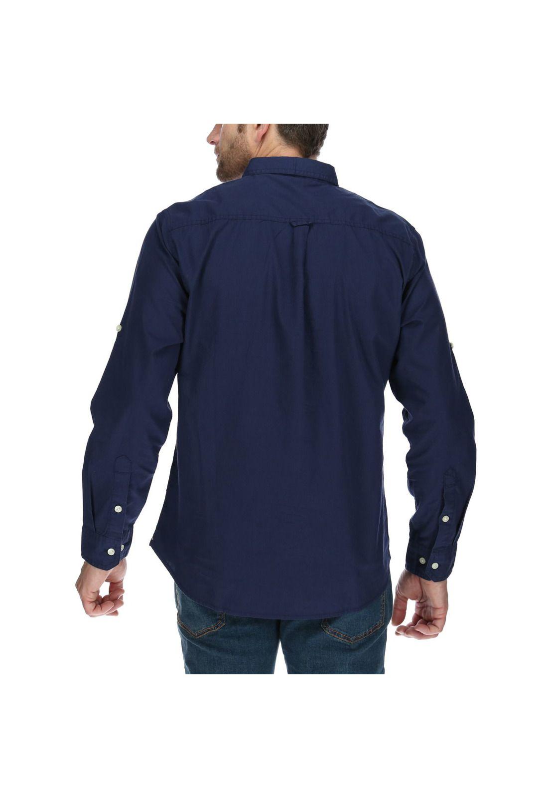 Camisa Ml Hombre Bradshaw Roll Sleeve L/S Shirt Azul-2
