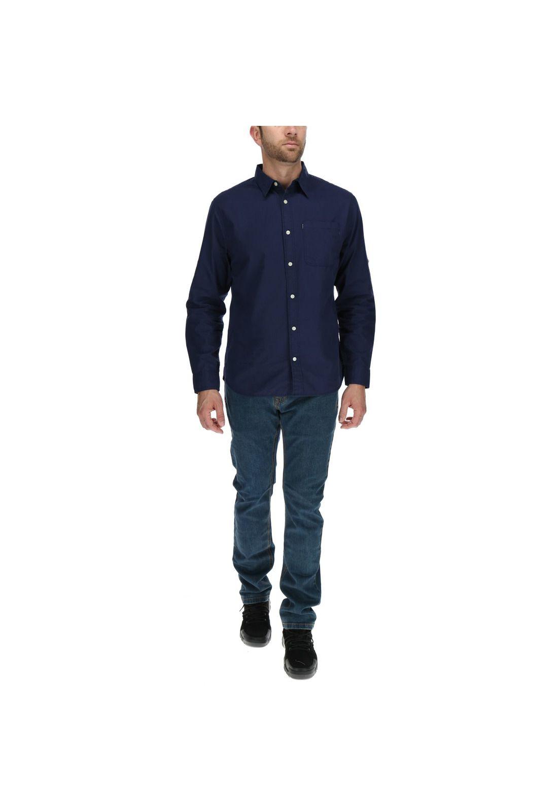 Camisa Ml Hombre Bradshaw Roll Sleeve L/S Shirt Azul-4