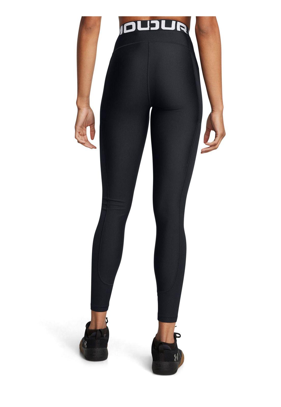 Leggings de canalé HeatGear® mujer Negro-4