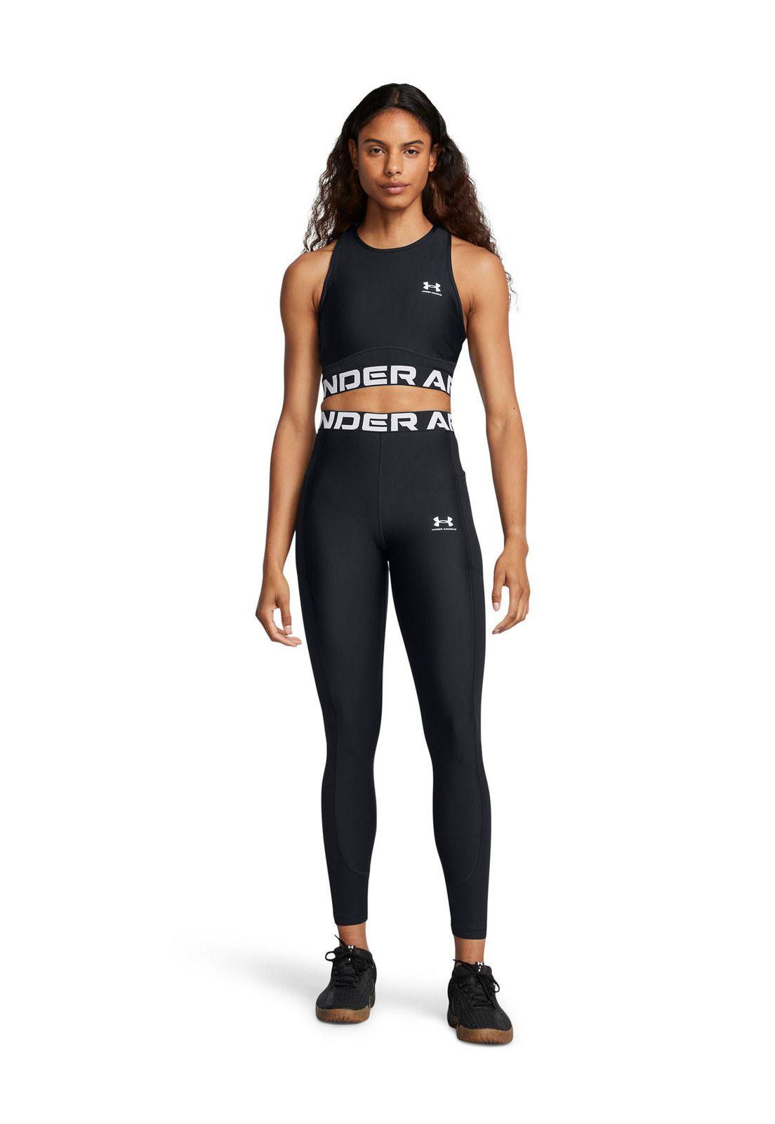 Leggings de canalé HeatGear® mujer Negro-5