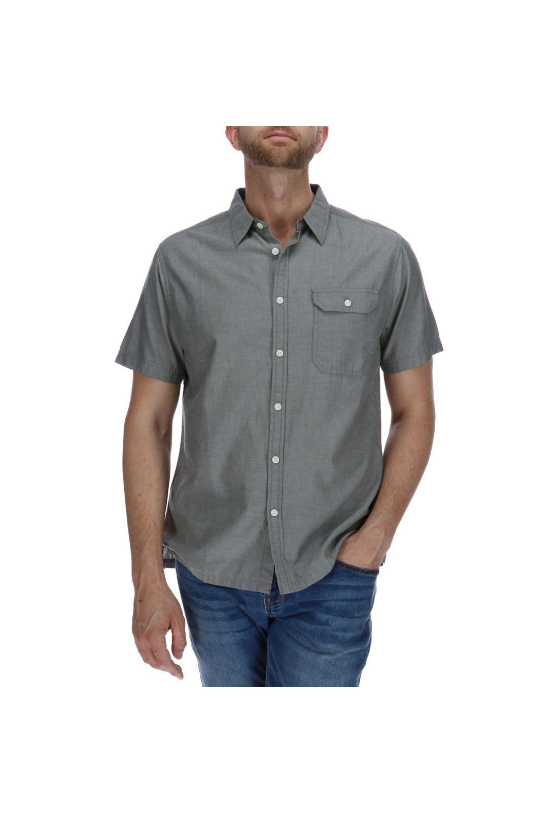 Camisa Hombre Foundation Chambray Gris-0
