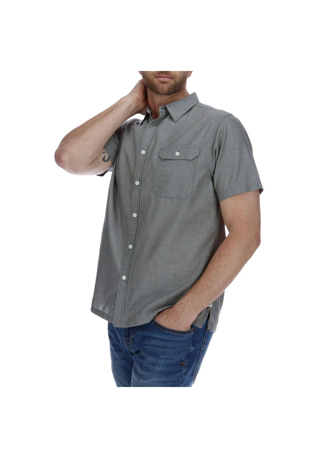 Camisa Hombre Foundation Chambray Gris-1
