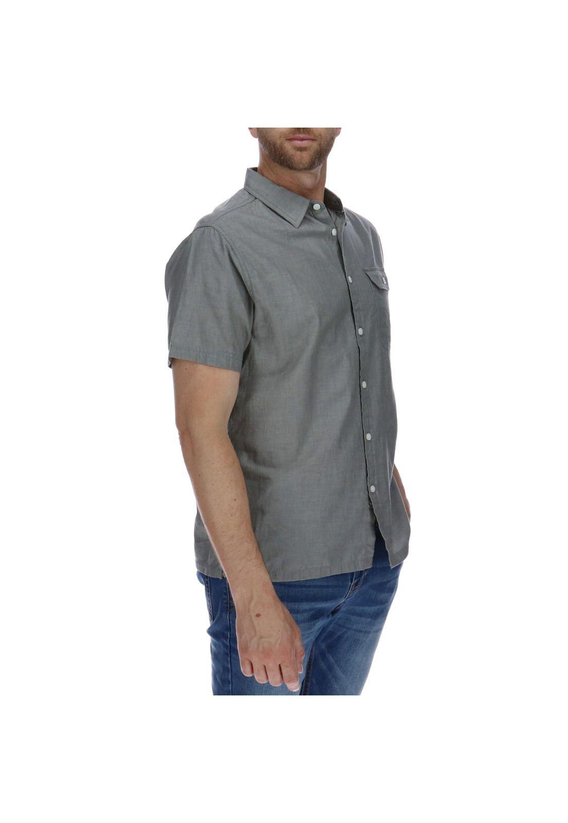 Camisa Hombre Foundation Chambray Gris-3