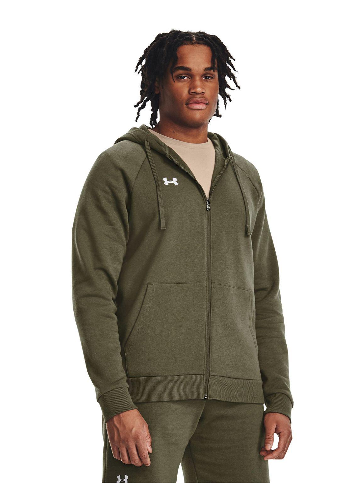 Polerón UA Rival Fleece Verde para hombre-3