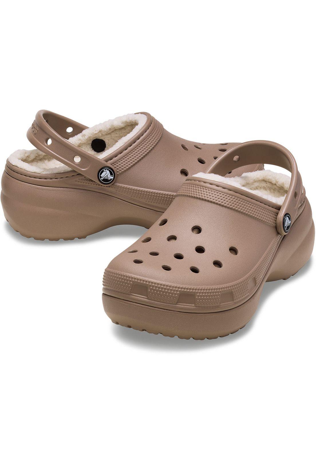 Zueco Crocs Mujer Lined Chiporro Platform Café-3