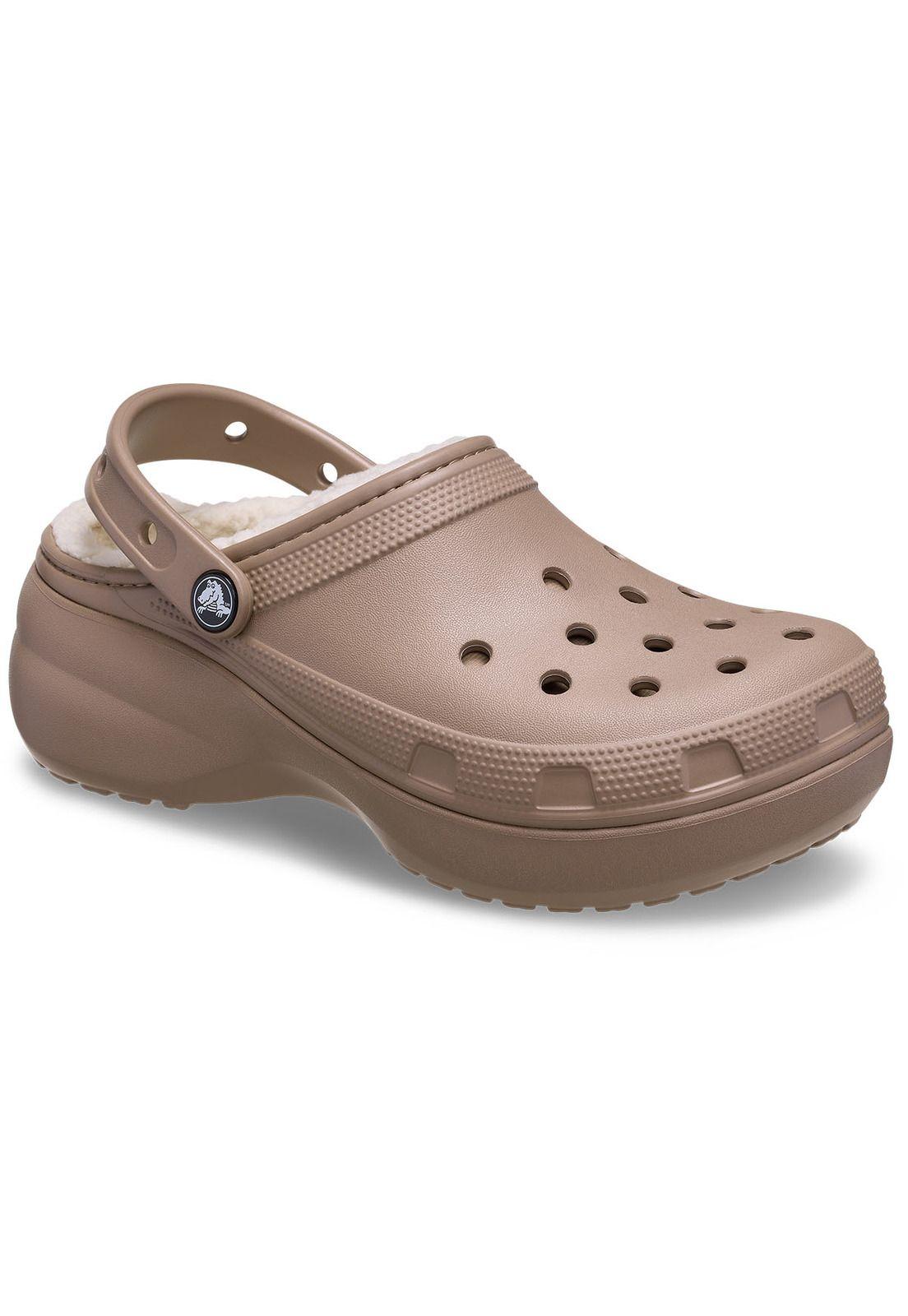 Zueco Crocs Mujer Lined Chiporro Platform Café-6