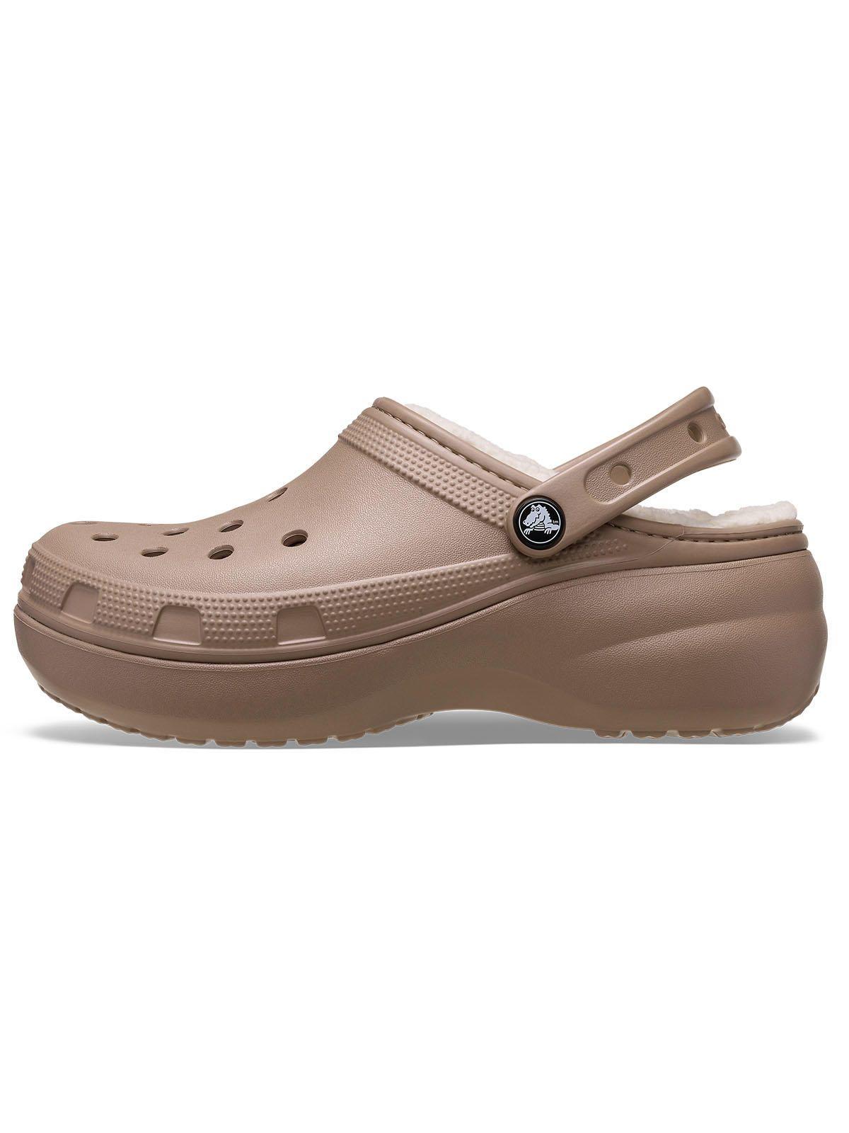 Zueco Crocs Mujer Lined Chiporro Platform Café-1