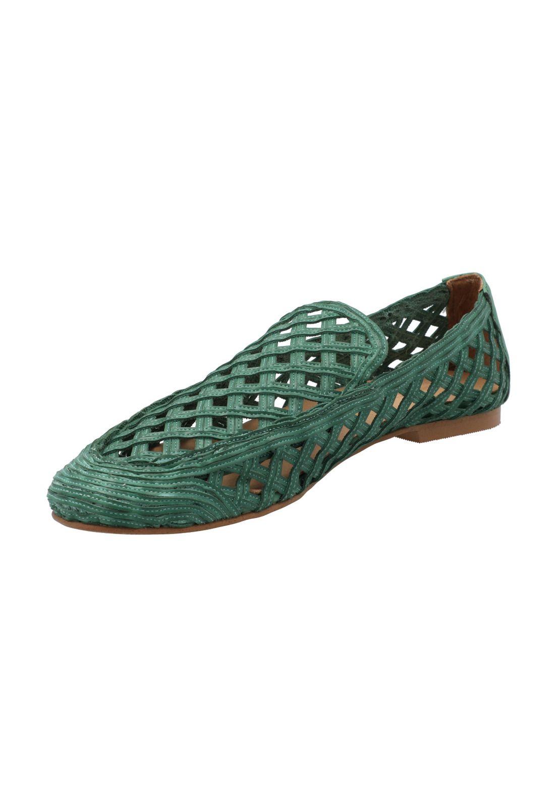 Mocasín Rafia Mujer Minga Verde-4