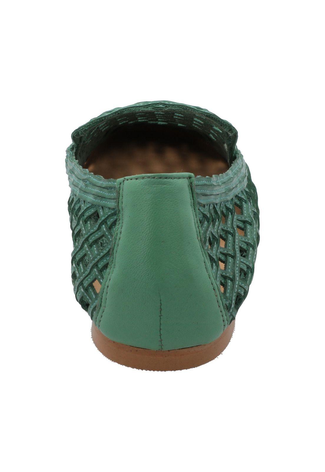Mocasín Rafia Mujer Minga Verde-6