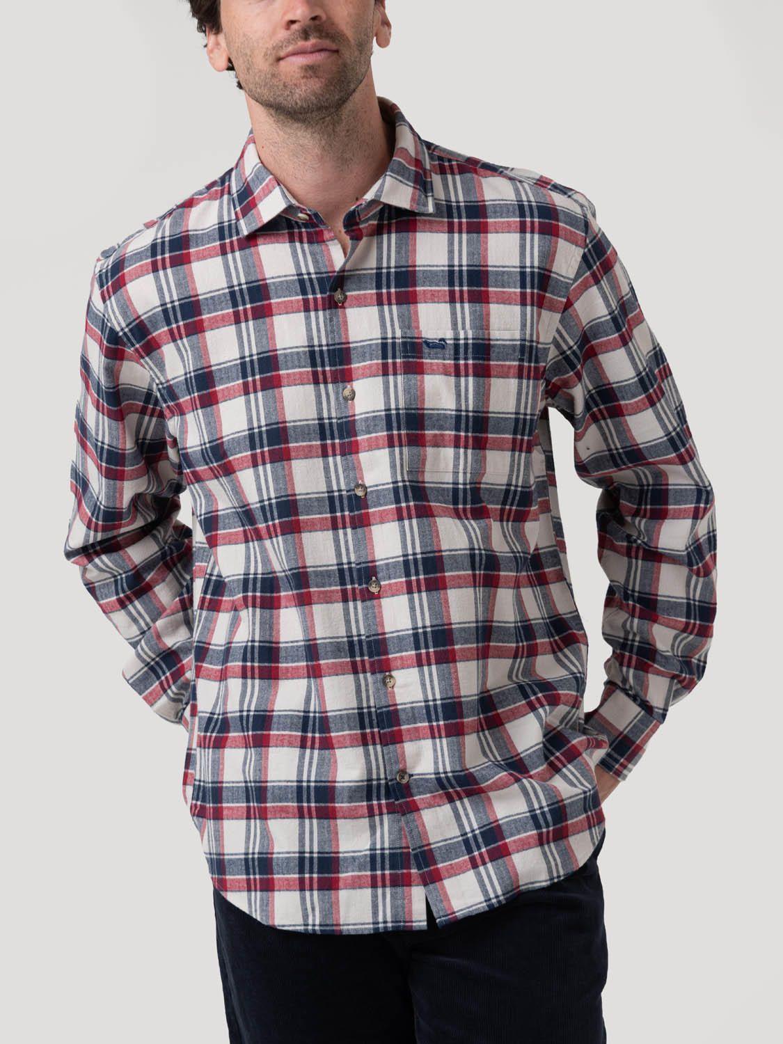 Camisa Algodón Orgánico Azul Hombre Flannel-4