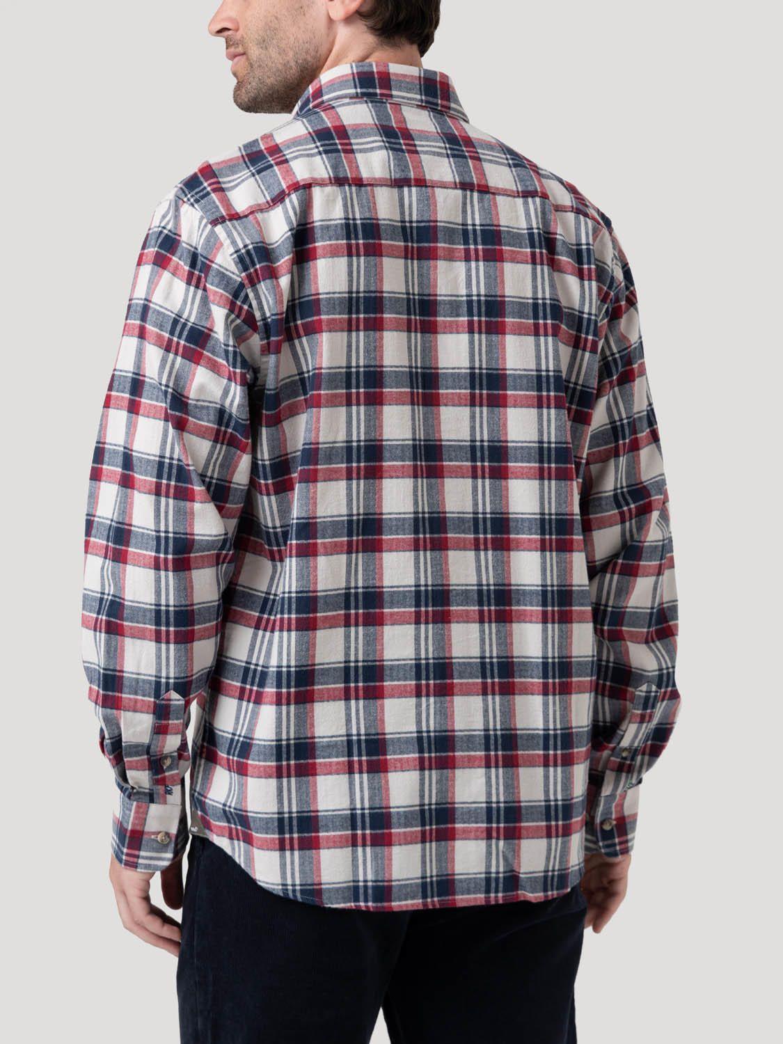 Camisa Algodón Orgánico Azul Hombre Flannel-5