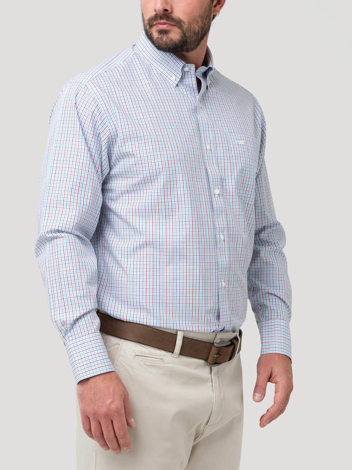 Camisa Libre de Arrugas Hombre Algodón Blanco-4