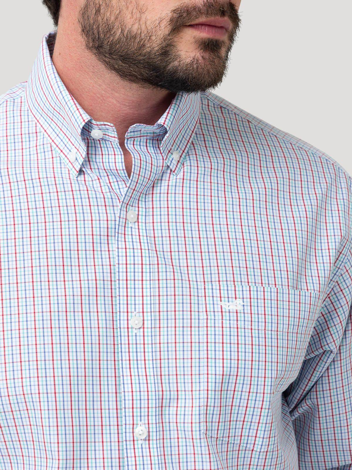 Camisa Libre de Arrugas Hombre Algodón Blanco-6