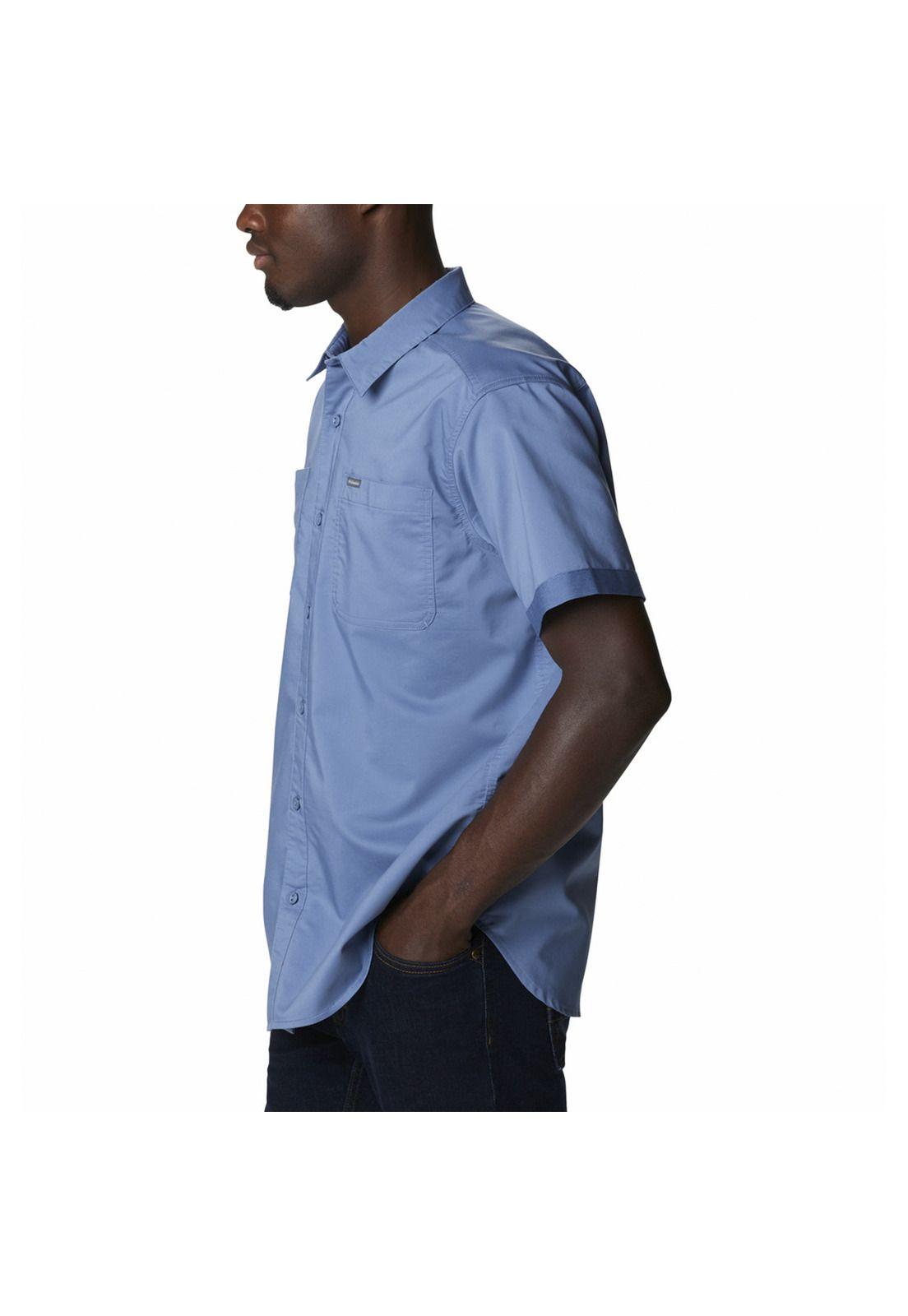 Camisa Hombre Buckhollow Short Azul-1